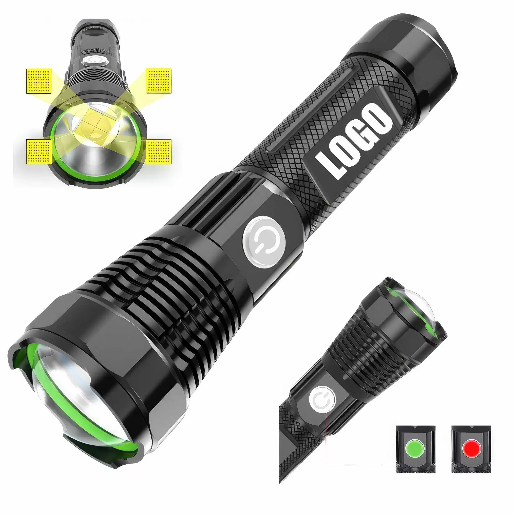 Custom Rechargeable Zoomable Flashlights
