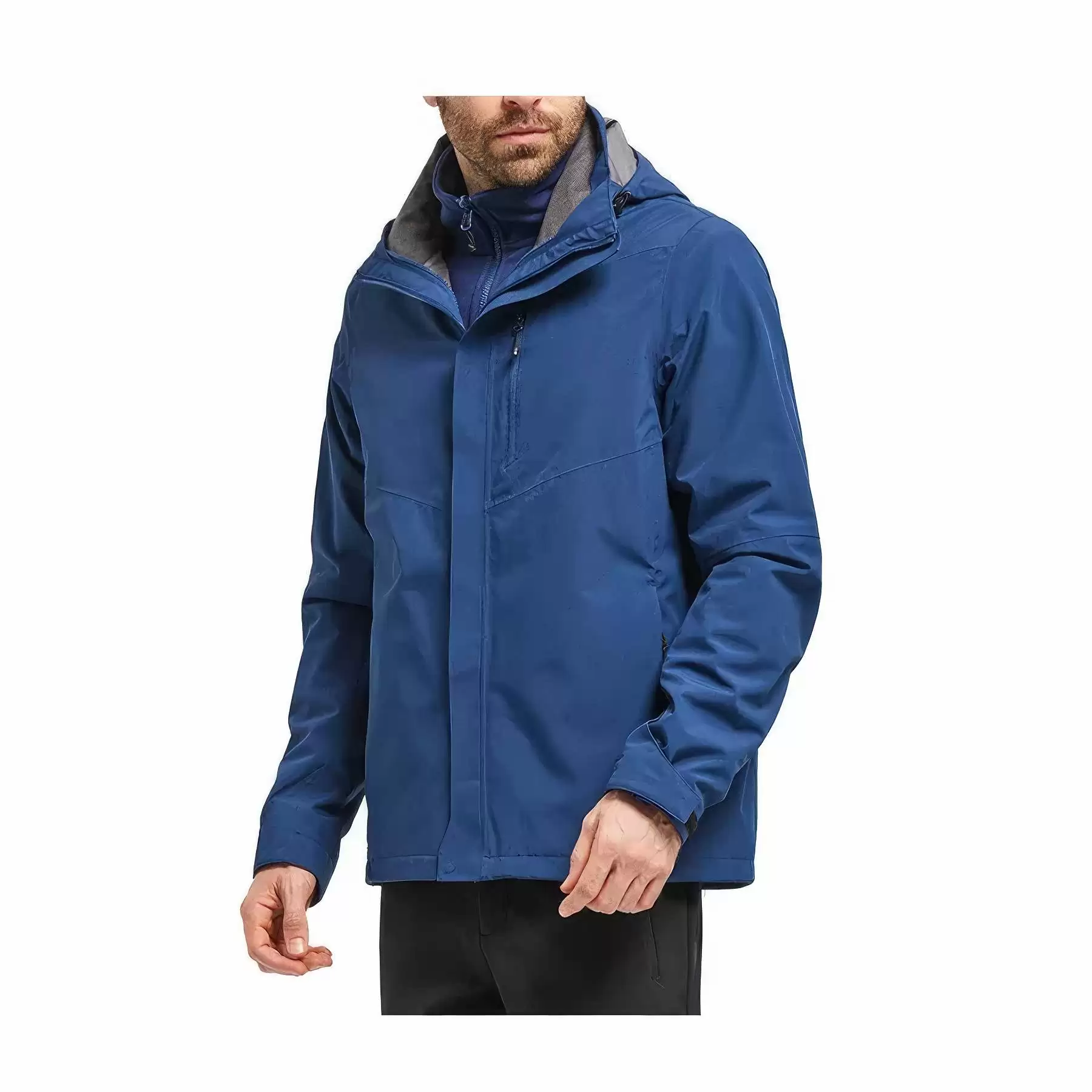 Waterproof Detachable 2-layer Hiking Jacket & Outdoor Coat Imprint Method: Embroidered - Image 2