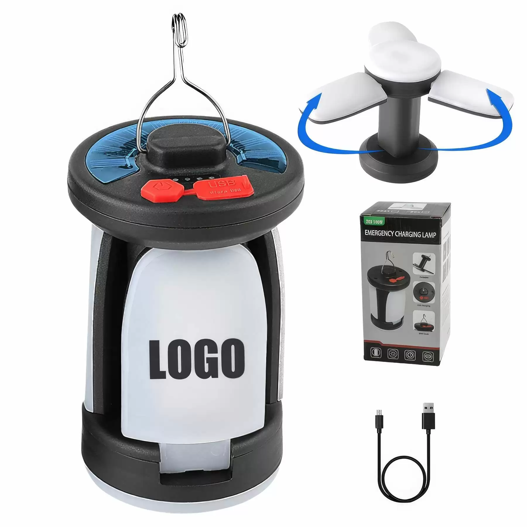 Custom Collapsible Clover Style LED Solar Lantern