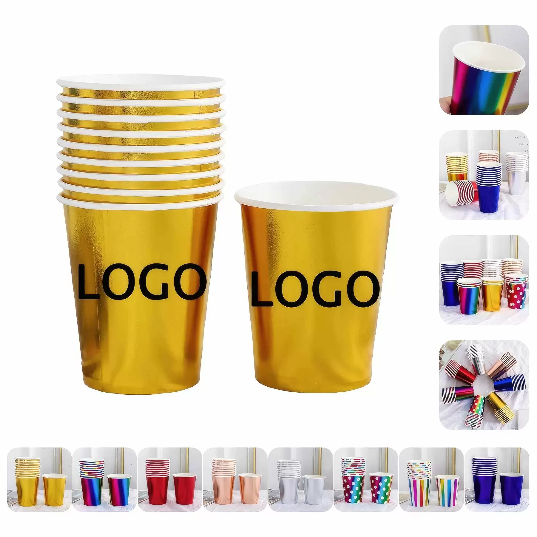 9oz  Disposable Party Picnic Beverage Ice Cream Paper Cup