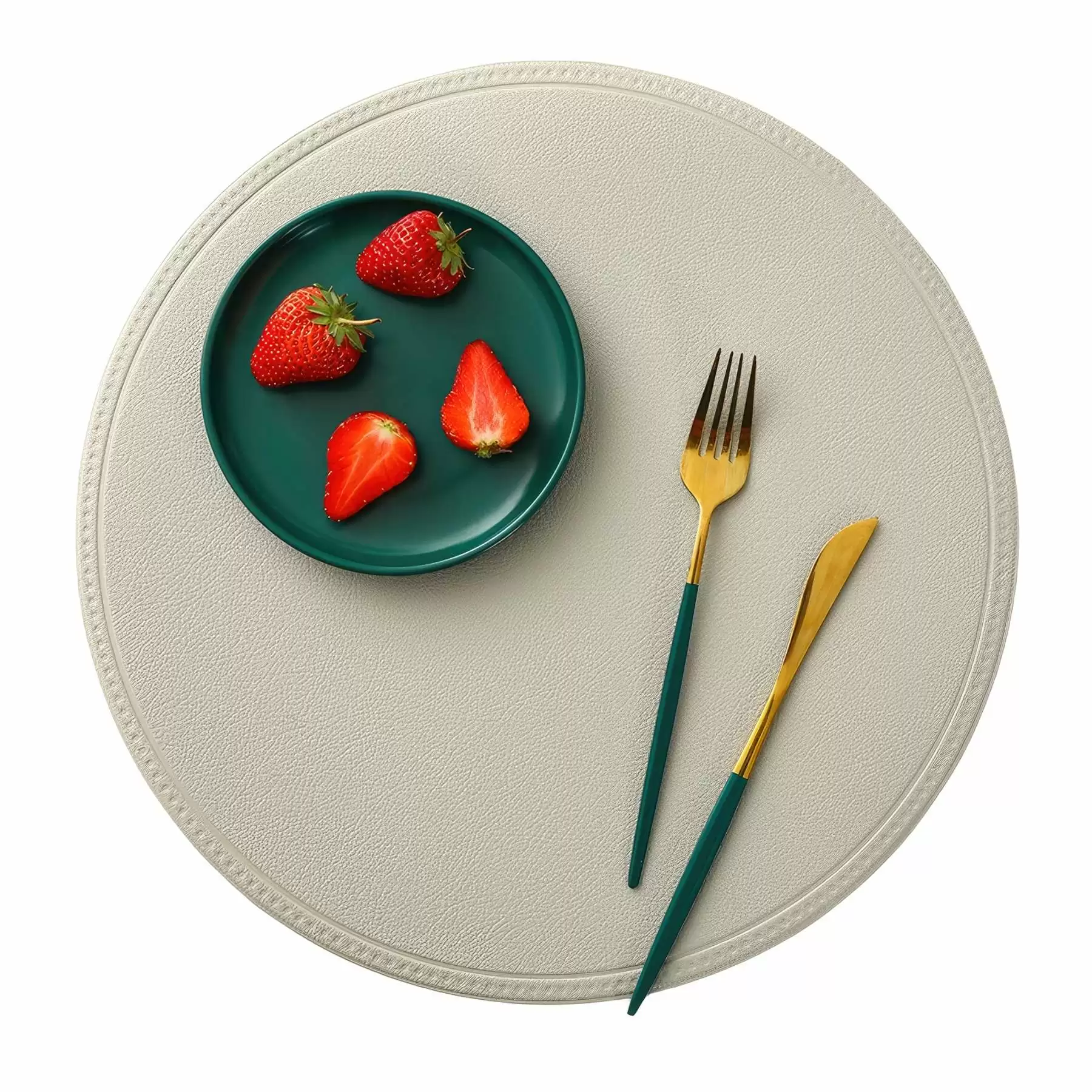 Custom Round PU Leather Table Placemat & Dining Meal Pad - Image 2