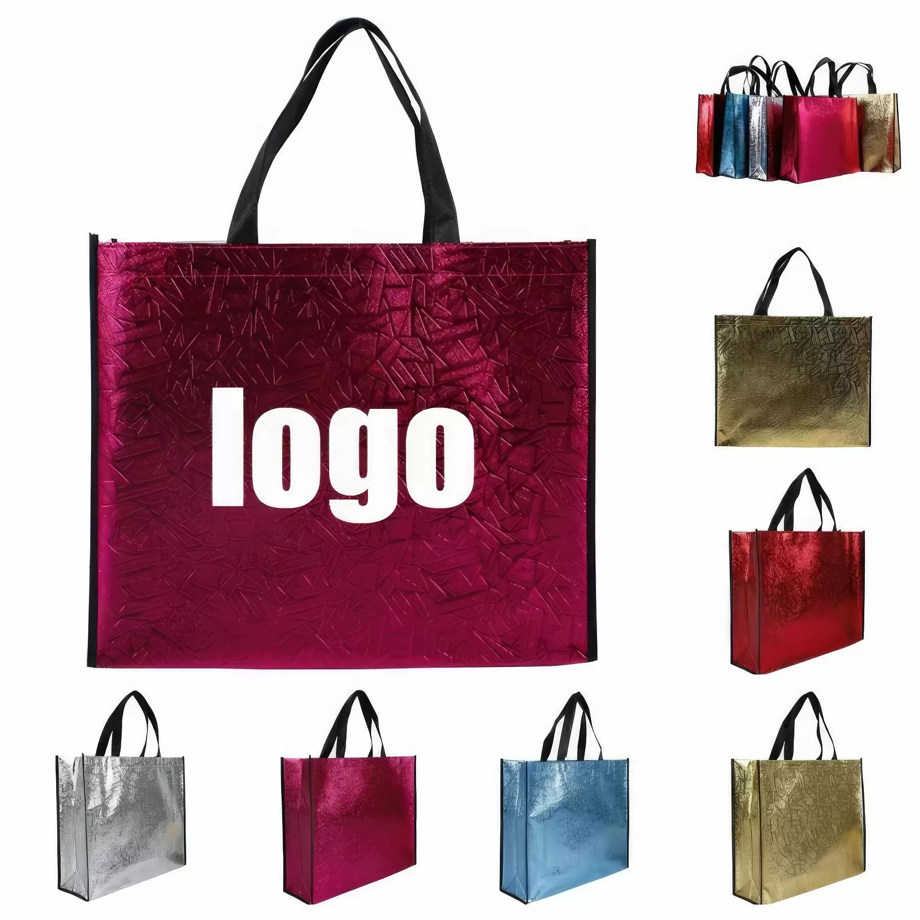 Custom Promo Laser Coated Non-Woven Shopping Gift Tote Bag