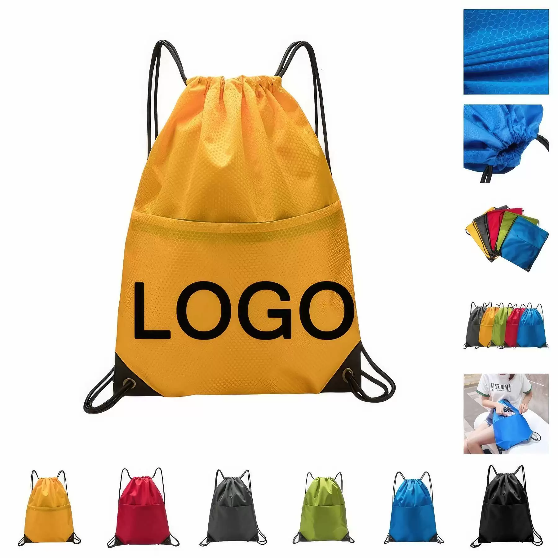 Custom Drawstring Backpack & Sport Storage Oxford Fabric Bag