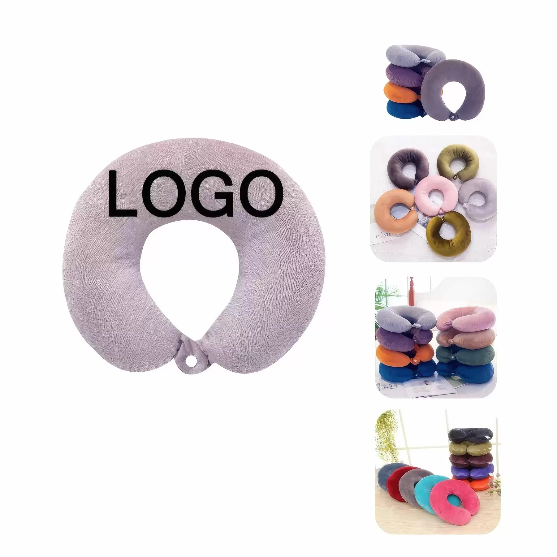 Custom Travel U-Shape Airplane Sleeping Neck Support Pillow