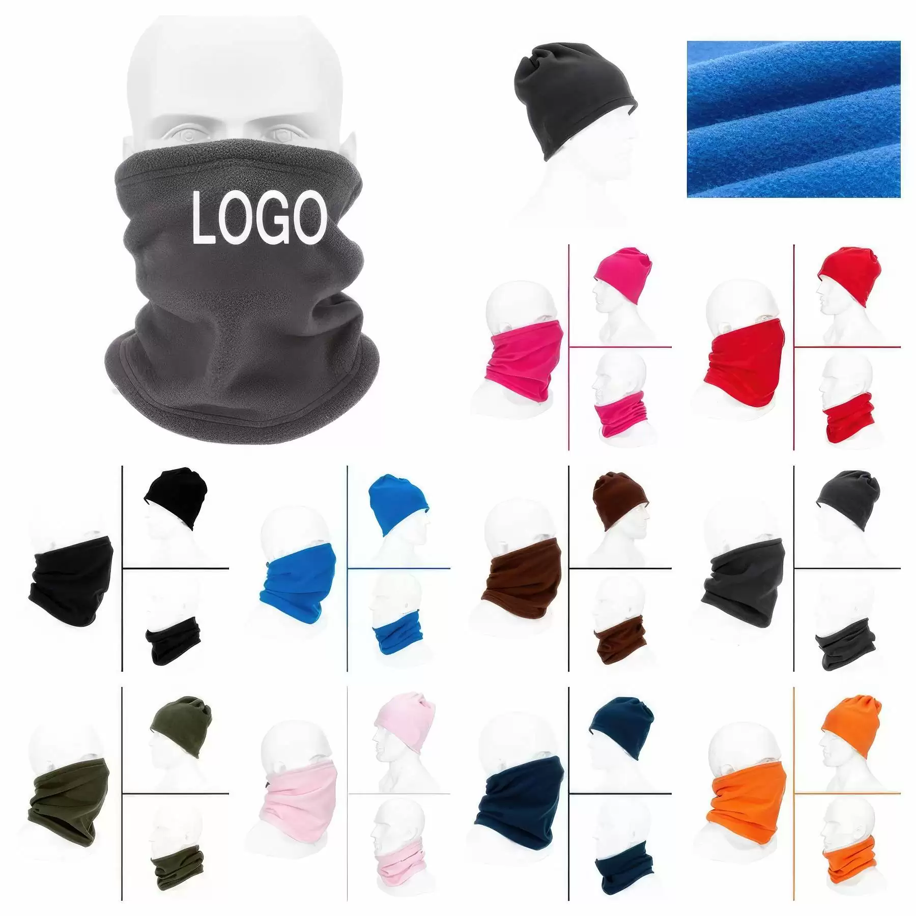 Outdoor Cycling Fleece Windproof Scarf Mask Hat 3 in 1