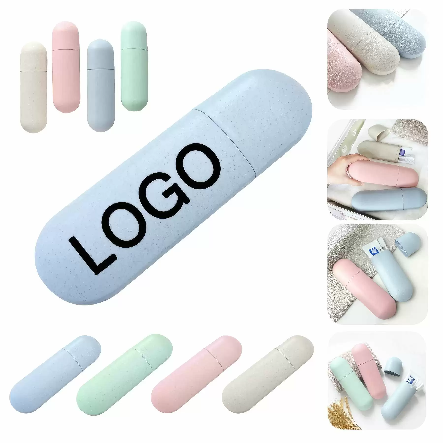 Wheat Straw Portable Toothbrush Protect Cover Travel Holder