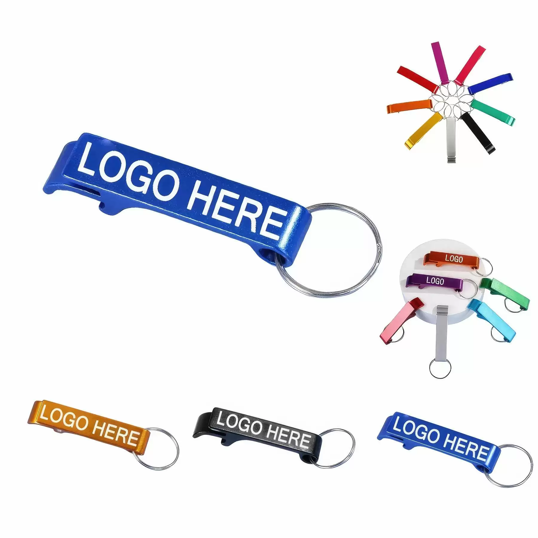 Custom Aluminum Alloy Keychain & Bottle Can Opener 2 in 1