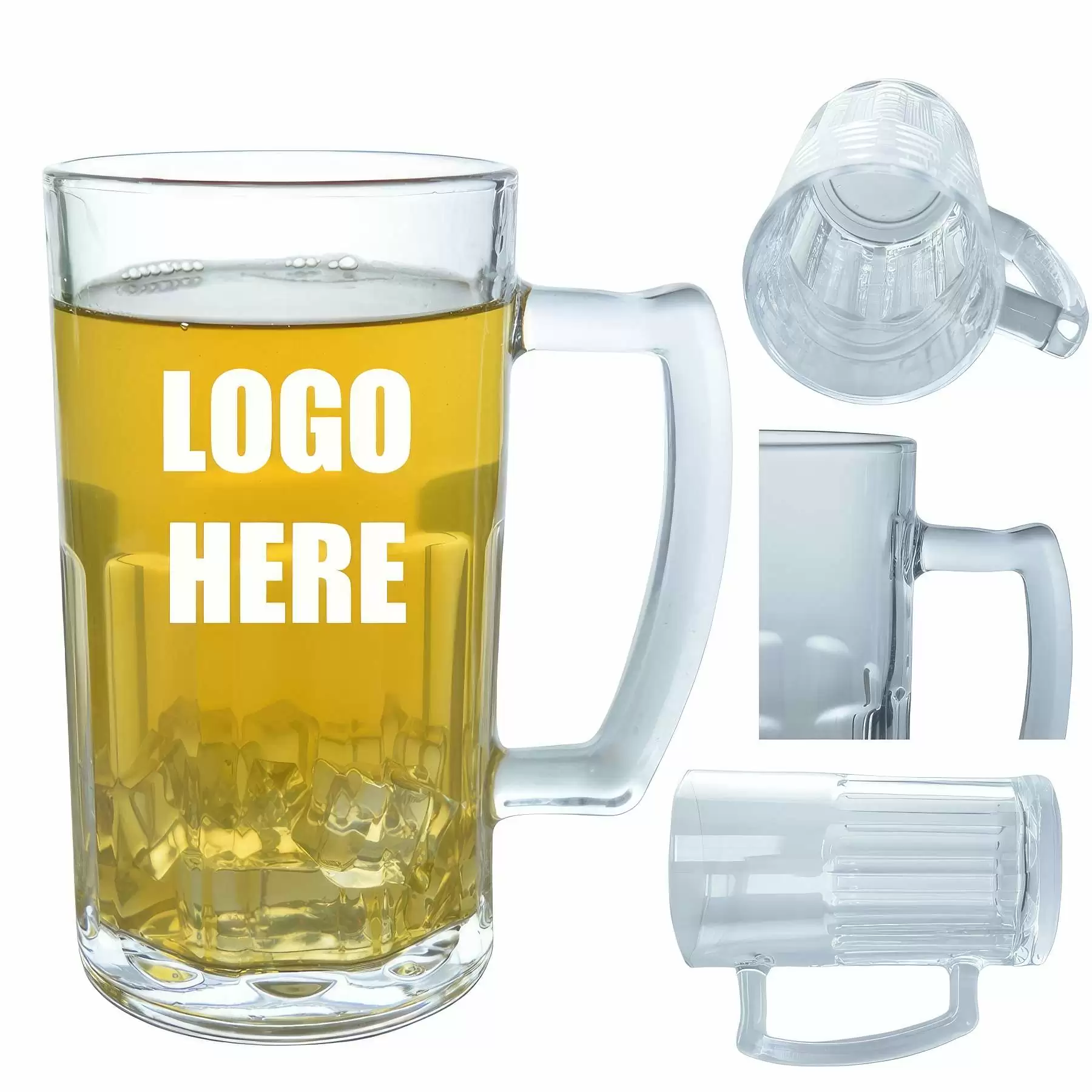 Custom 20 oz Beer Glass Mugs With Handle