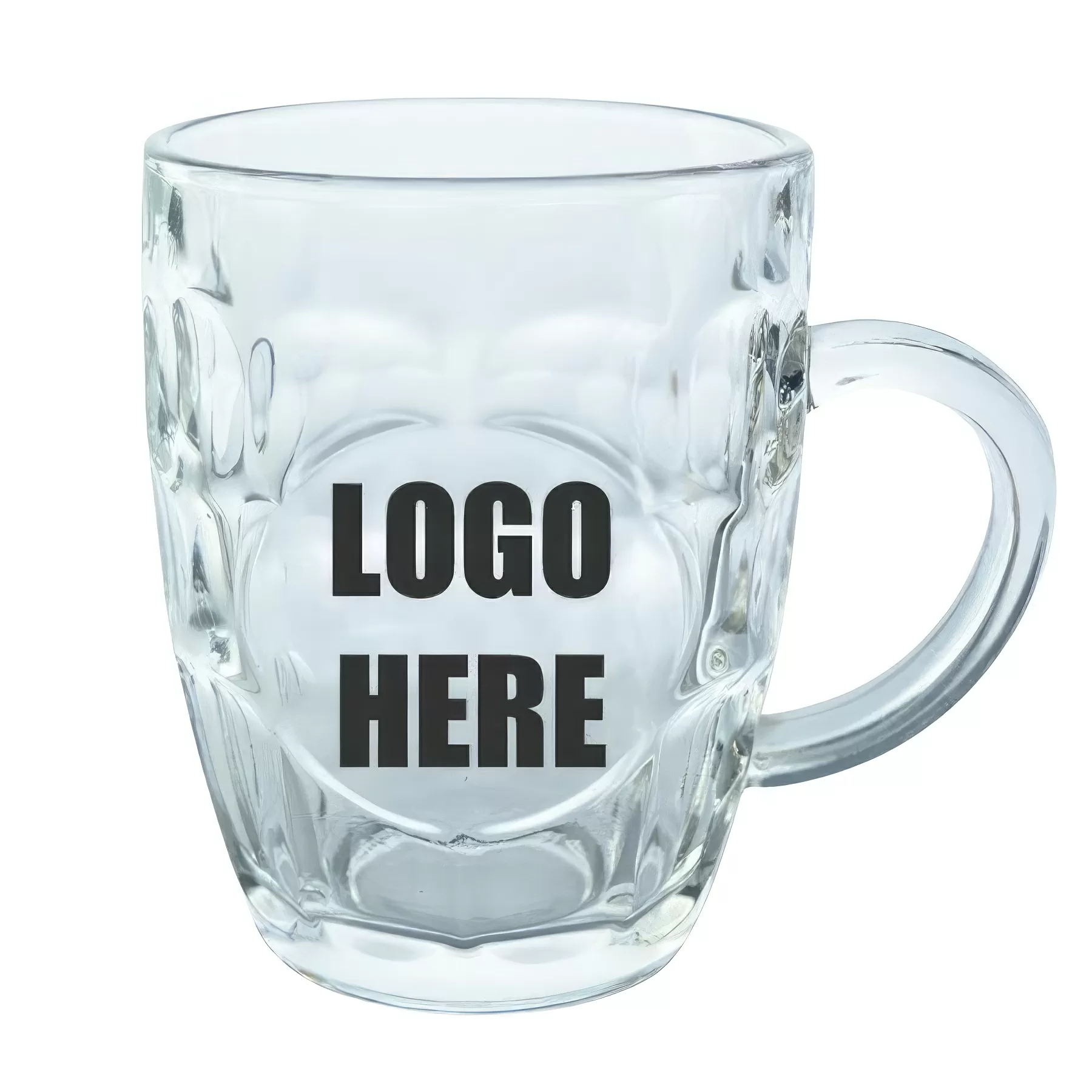 Custom 19 oz Embossed Beer Glass Mugs With Handle