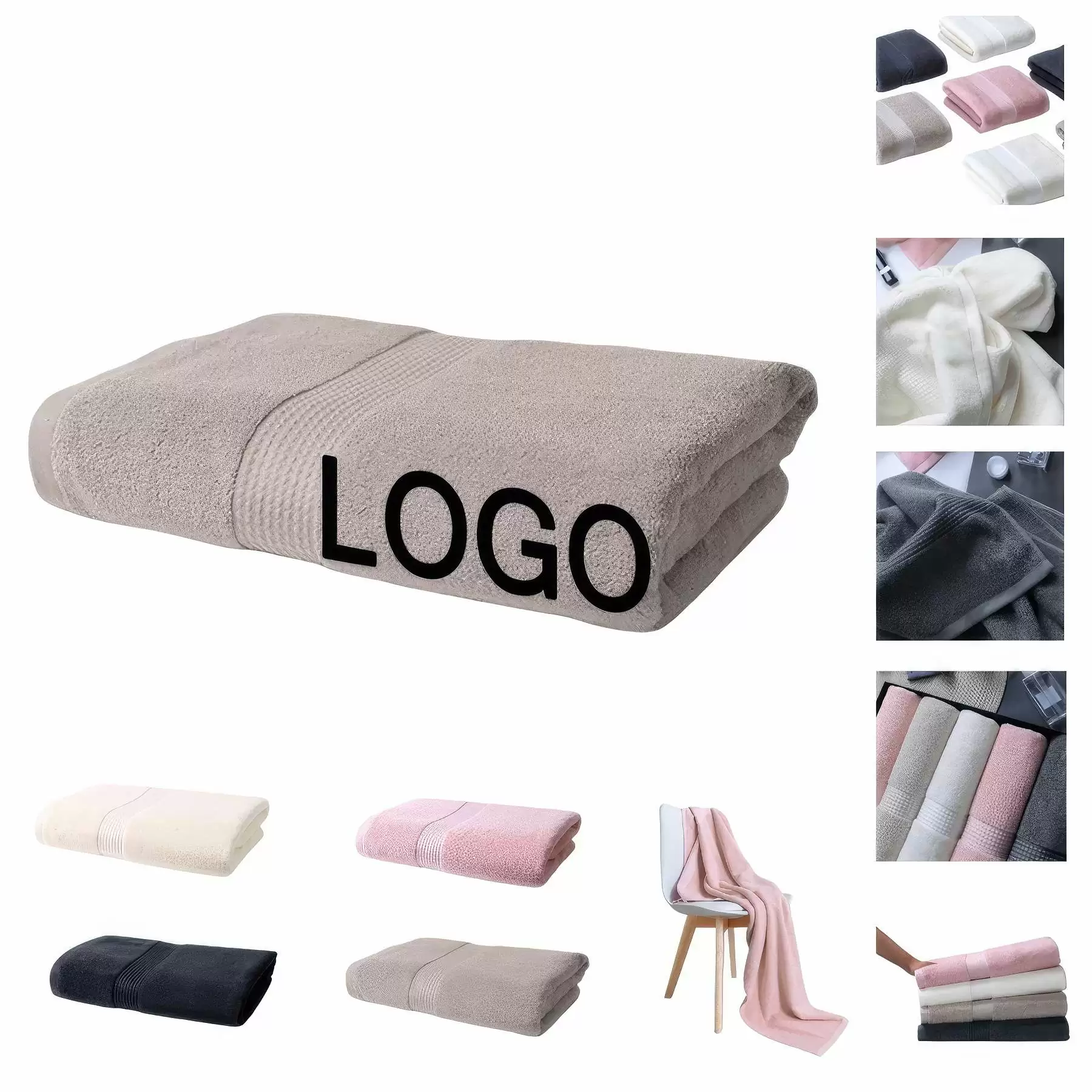 Custom Gift Soft 100% Cotton Long Bath & Beach Towel