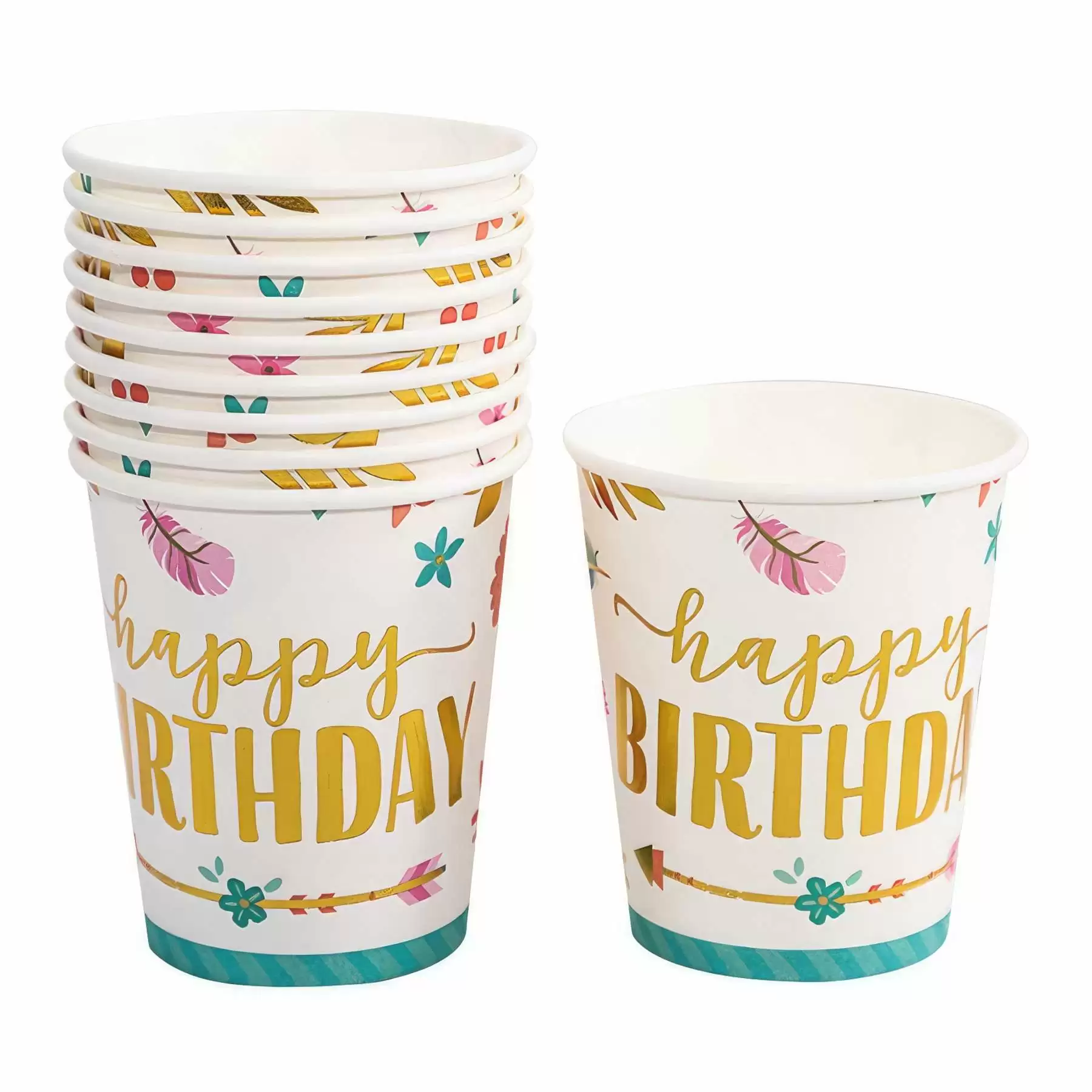 9 oz  Disposable Party Picnic Beverage Ice Cream Paper Cup - Image 2