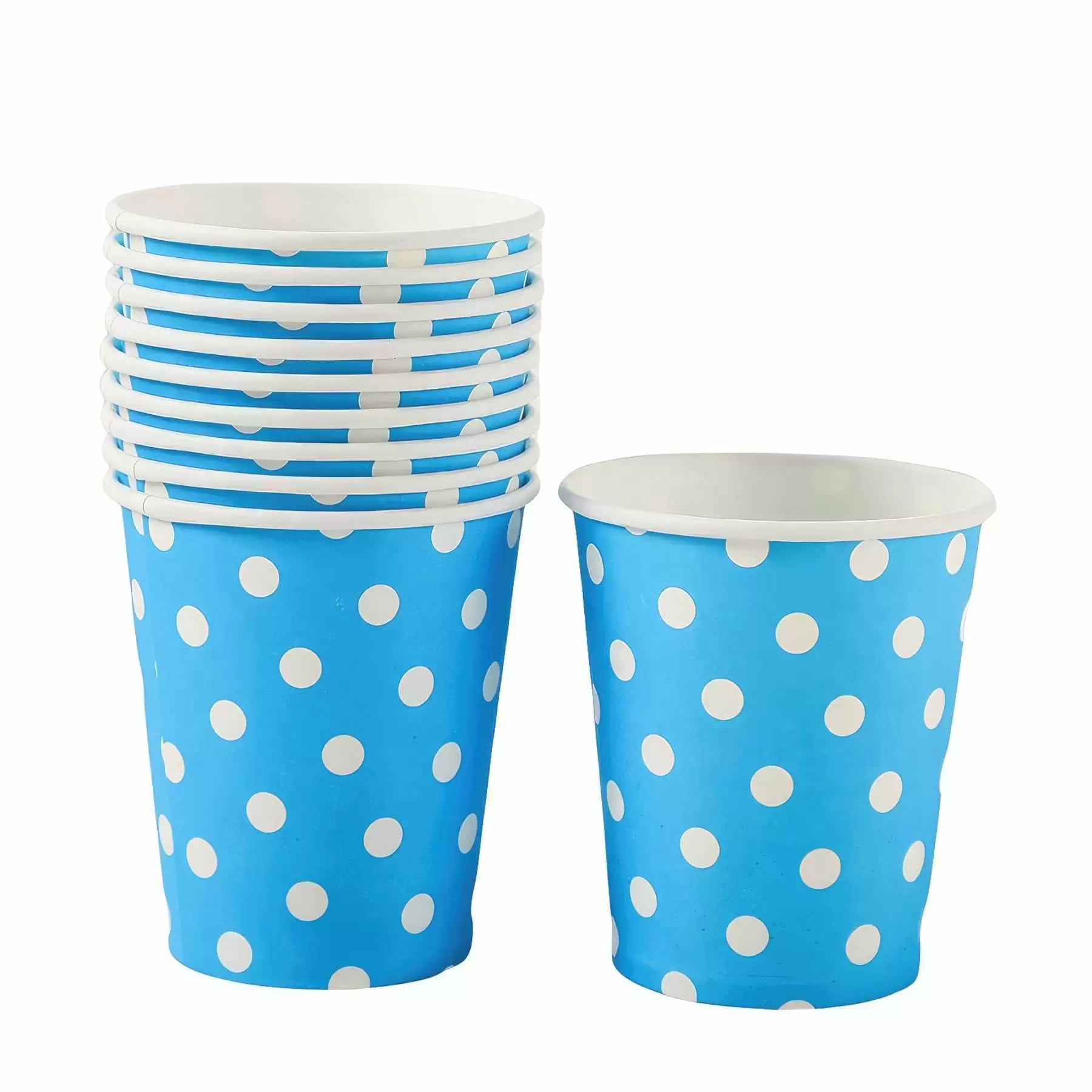 9 oz Disposable Party Picnic Coffee Beverage Dot Paper Cup - Image 2