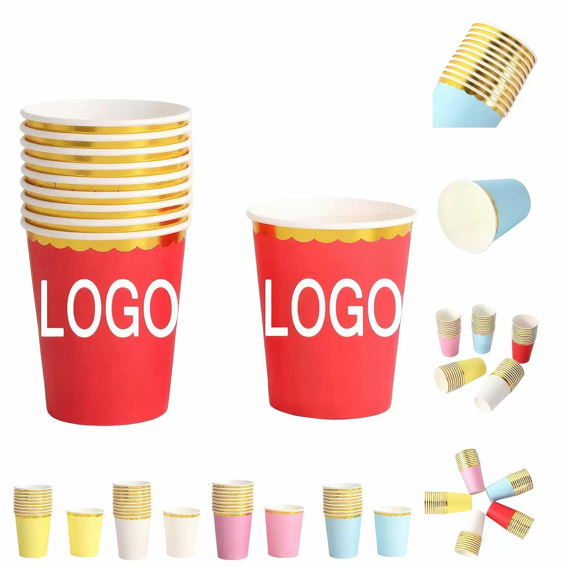9 oz Disposable Party Picnic Beverage Ice Cream Paper Cup
