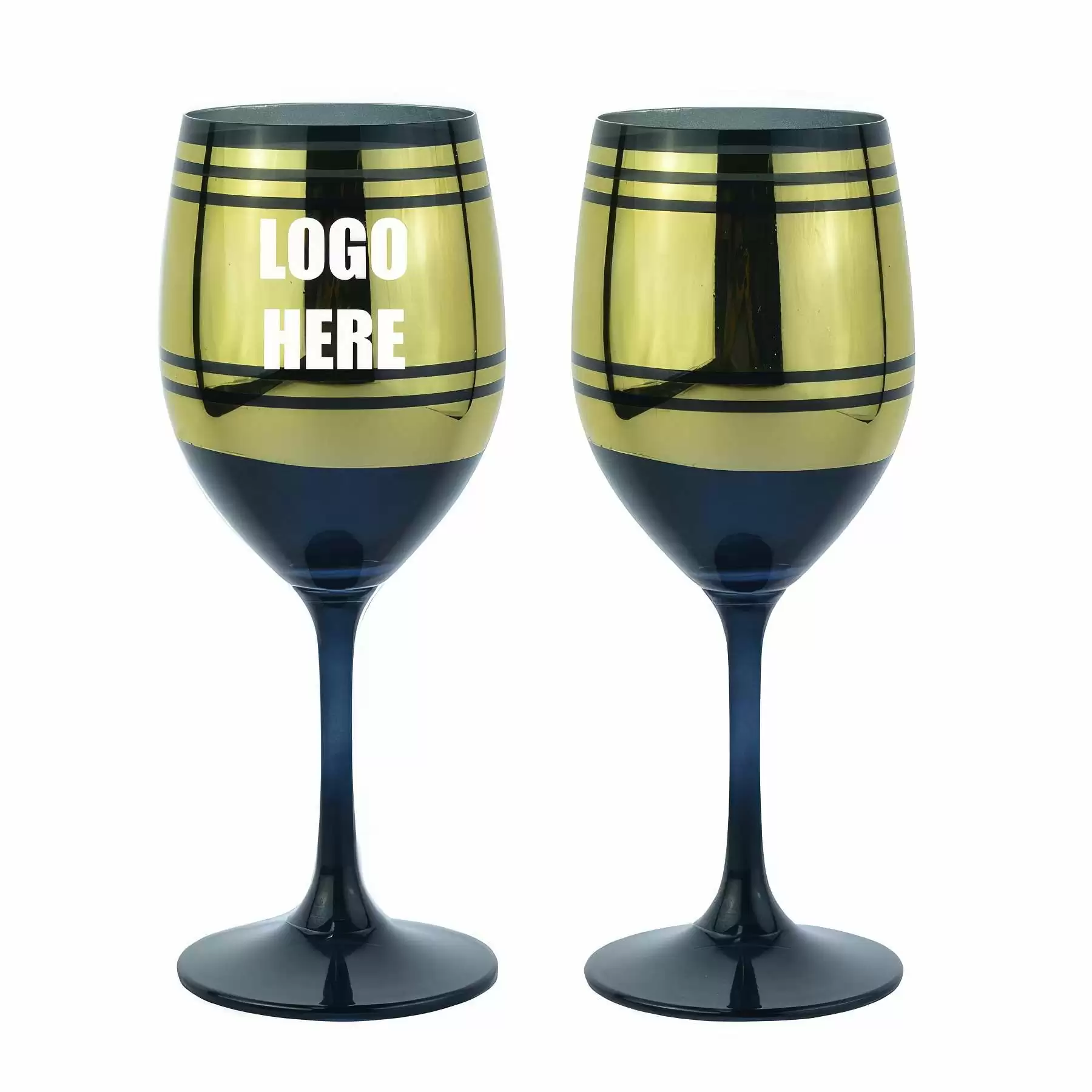 Custom 11 oz Black Wine Glasses
