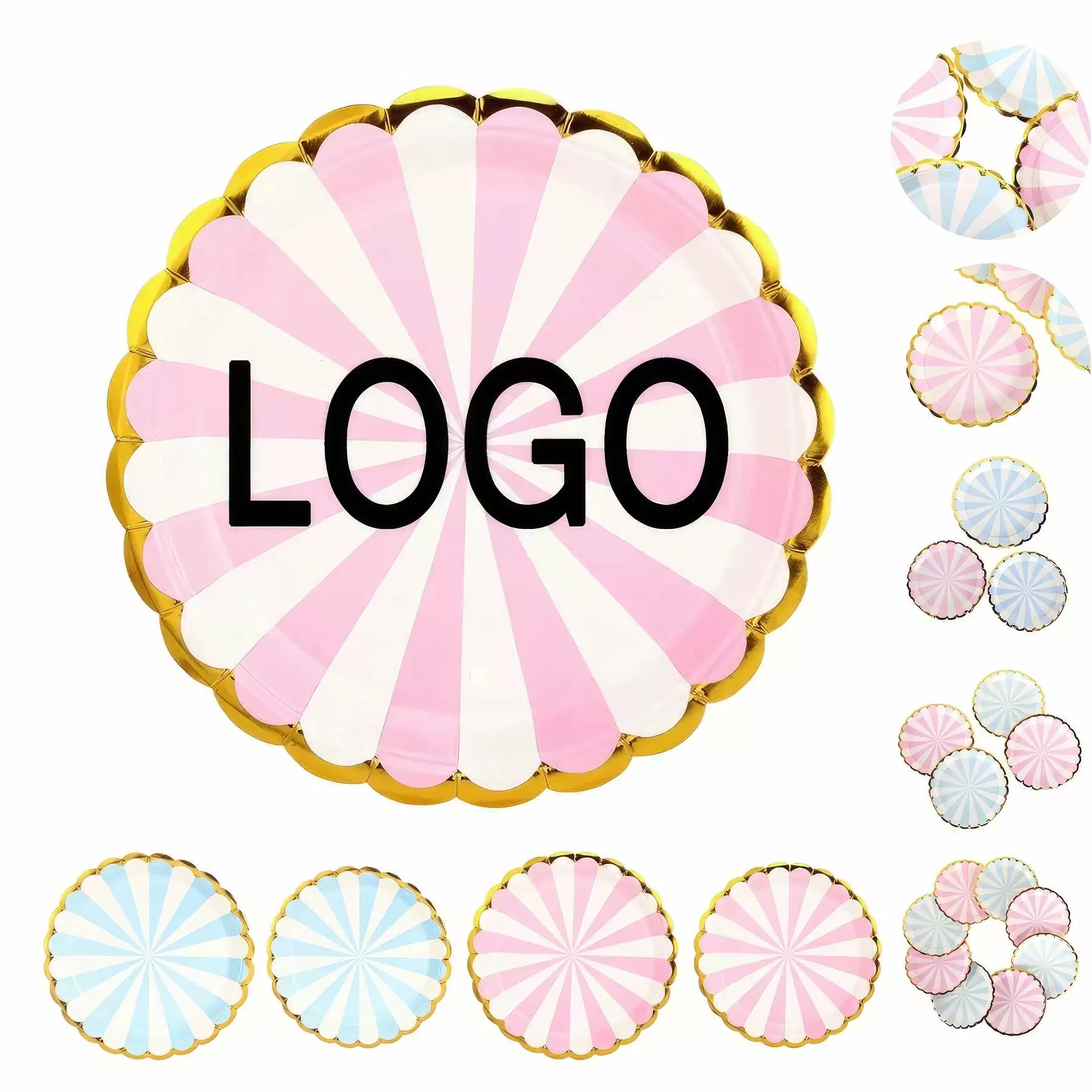 7" / 9" Disposable Party Picnic Salad Dessert Paper Plate - Size: 7.09" x 7.09" Dia