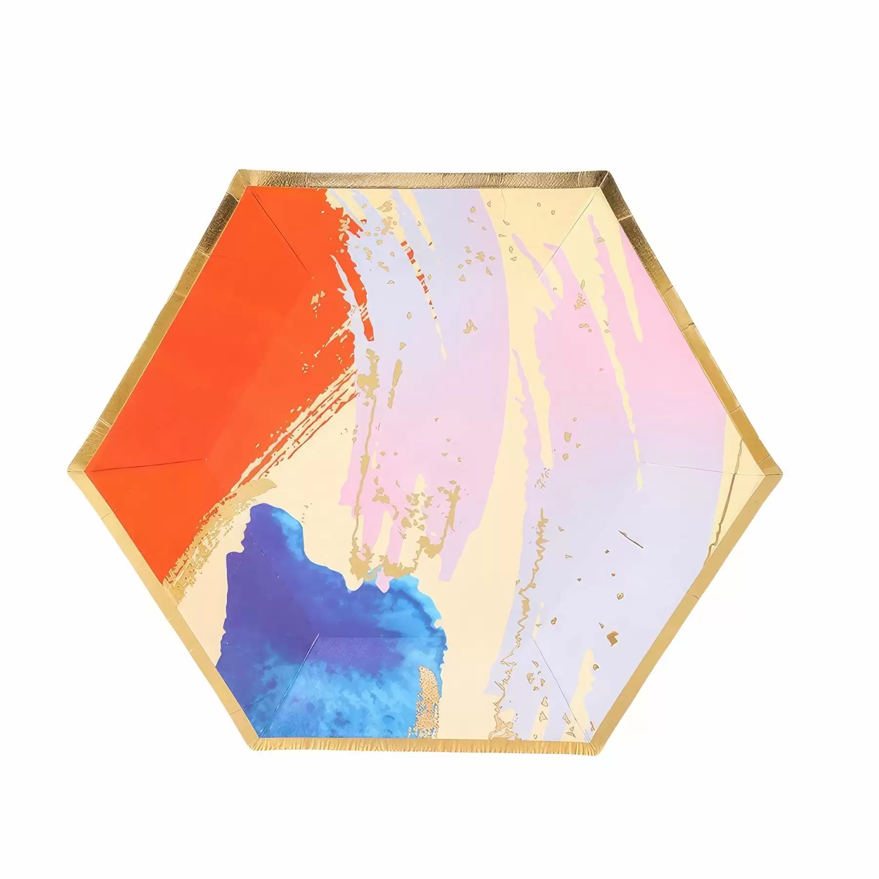 Disposable Party Picnic Salad Dessert Hexagon Paper Plate - Image 2