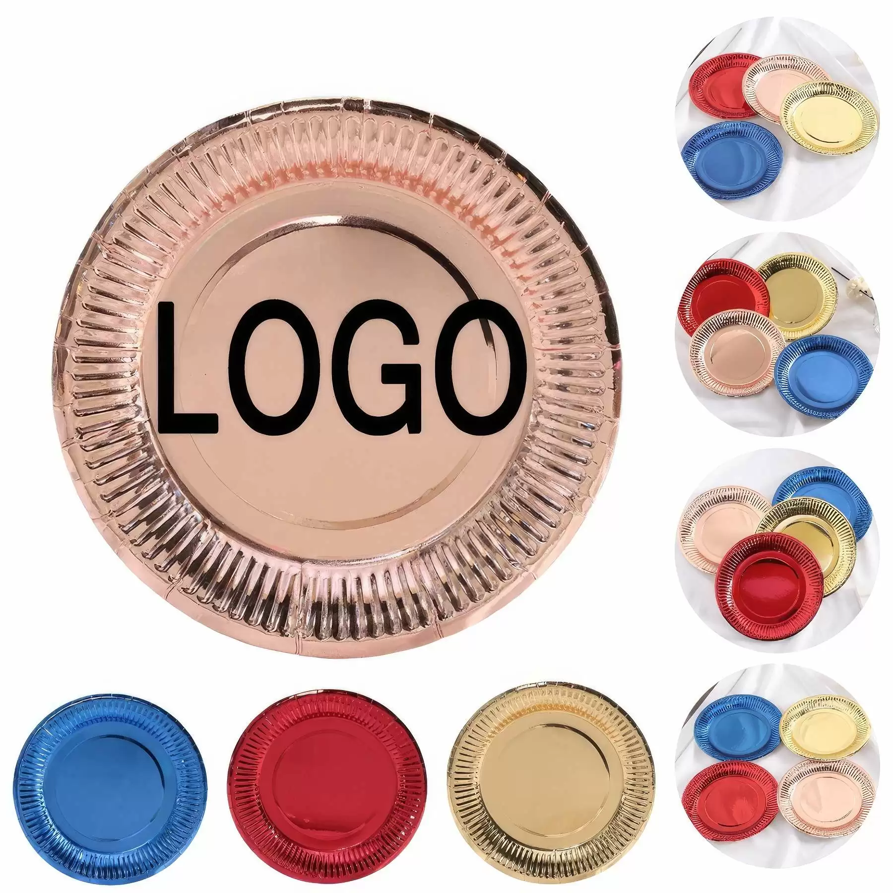 Custom 7" Disposable Party Picnic Salad Dessert Paper Plate