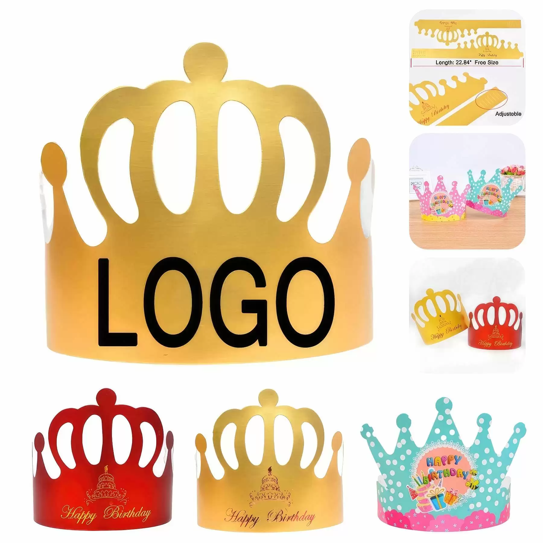 Custom Birthday Party Kid Crown Hat & Celebration Decoration