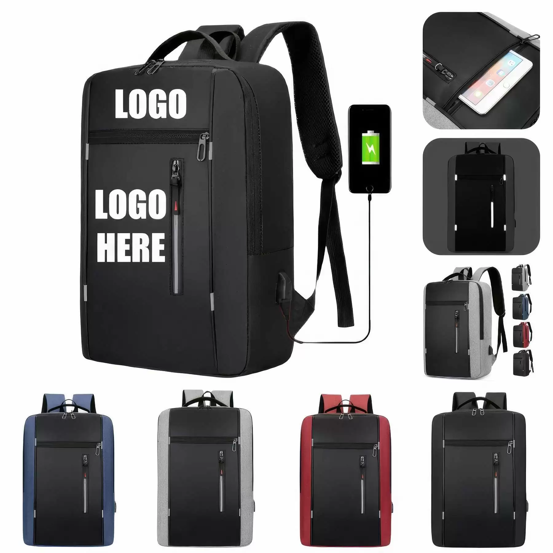 Custom Laptops Backpack with USB Charging Port