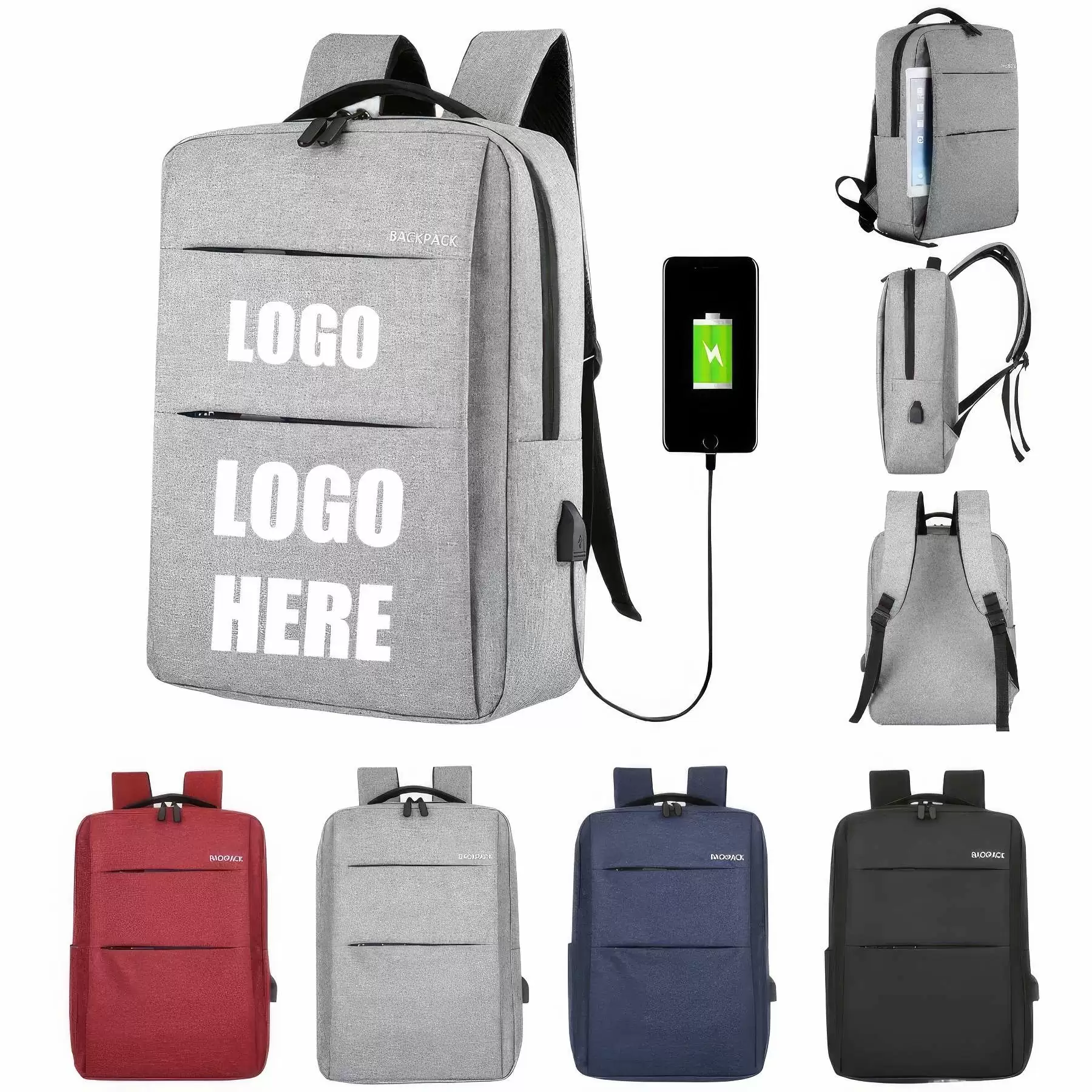 Custom Laptops Backpack with USB Charging Port