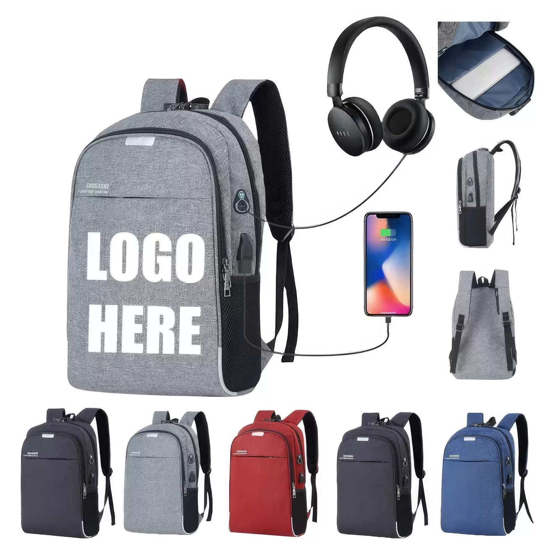 Custom Business Anti Theft Slim Durable Laptops Backpack