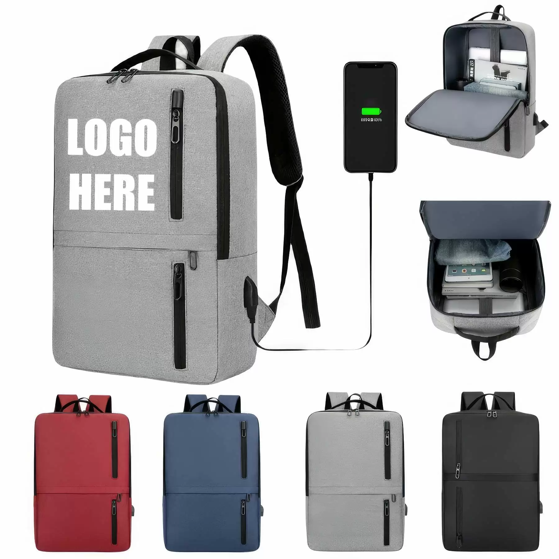 Custom Laptops Backpack with USB Charging Port