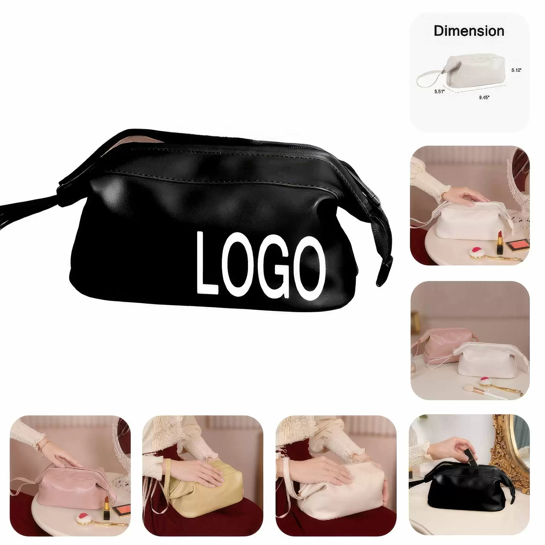 Custom Travel Makeup Organizer Pouch & Cosmetic Toiletry Bag