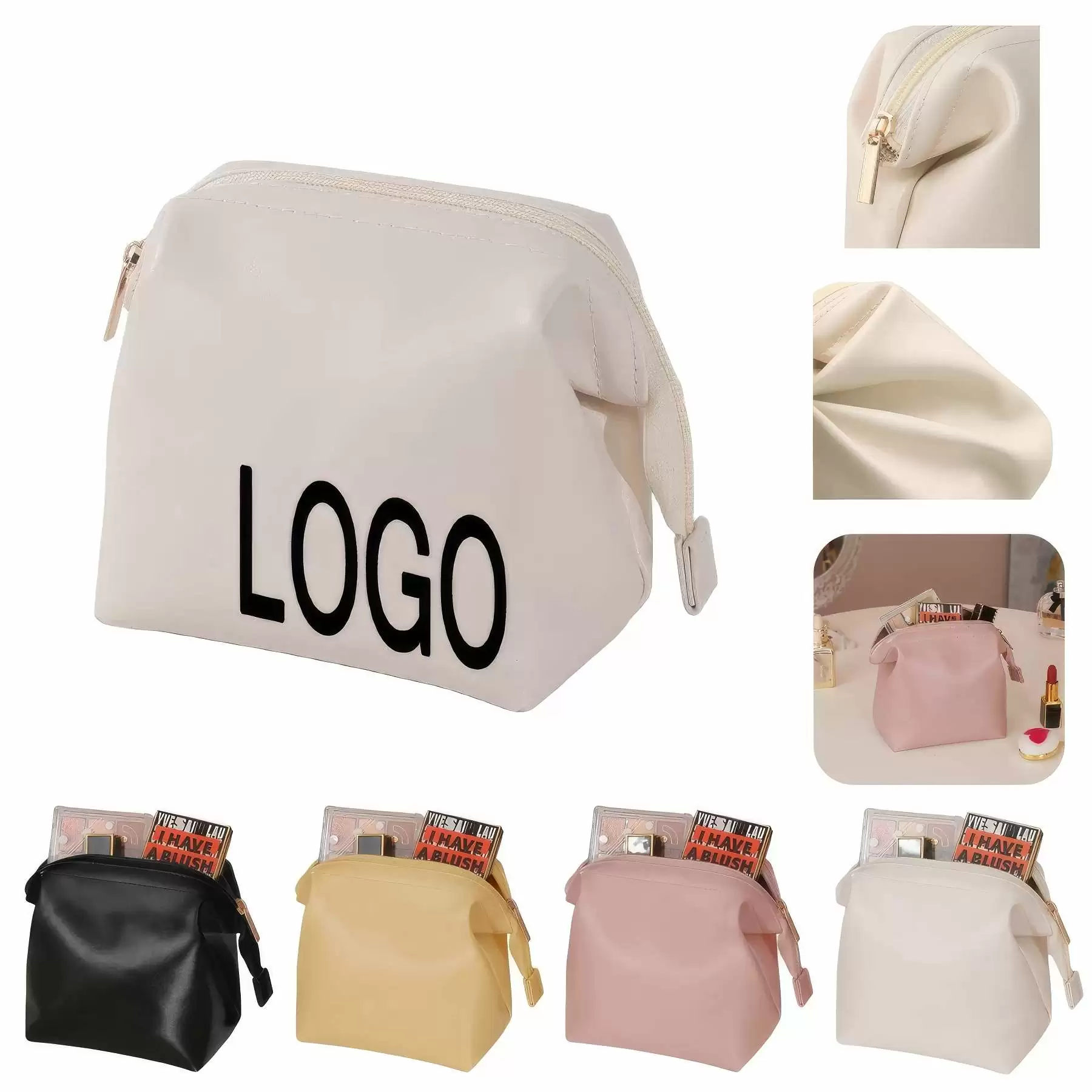 Custom Travel Makeup Organizer Pouch & Cosmetic Toiletry Bag