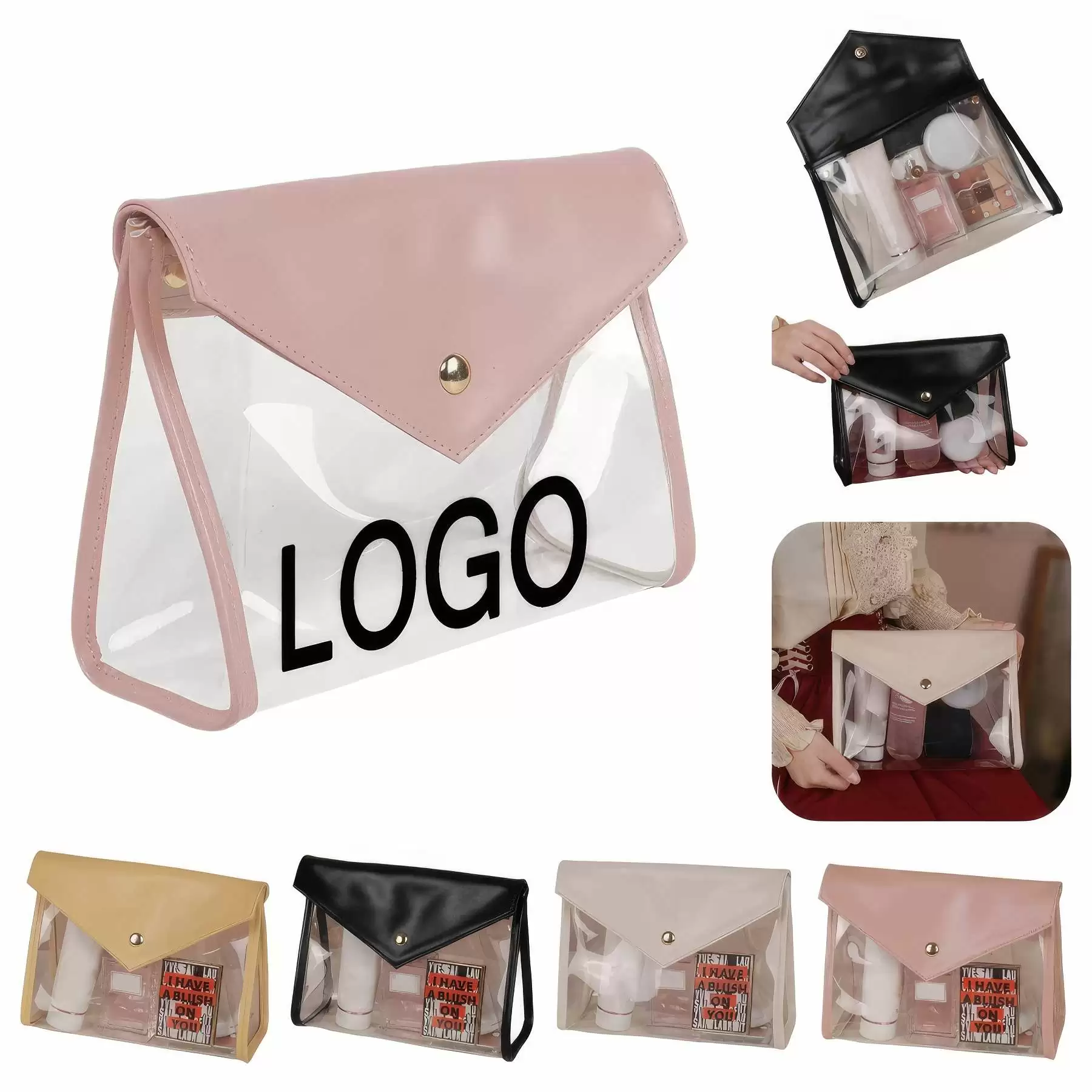 PVC Travel Makeup Organizer Pouch & Cosmetic Toiletry Bag