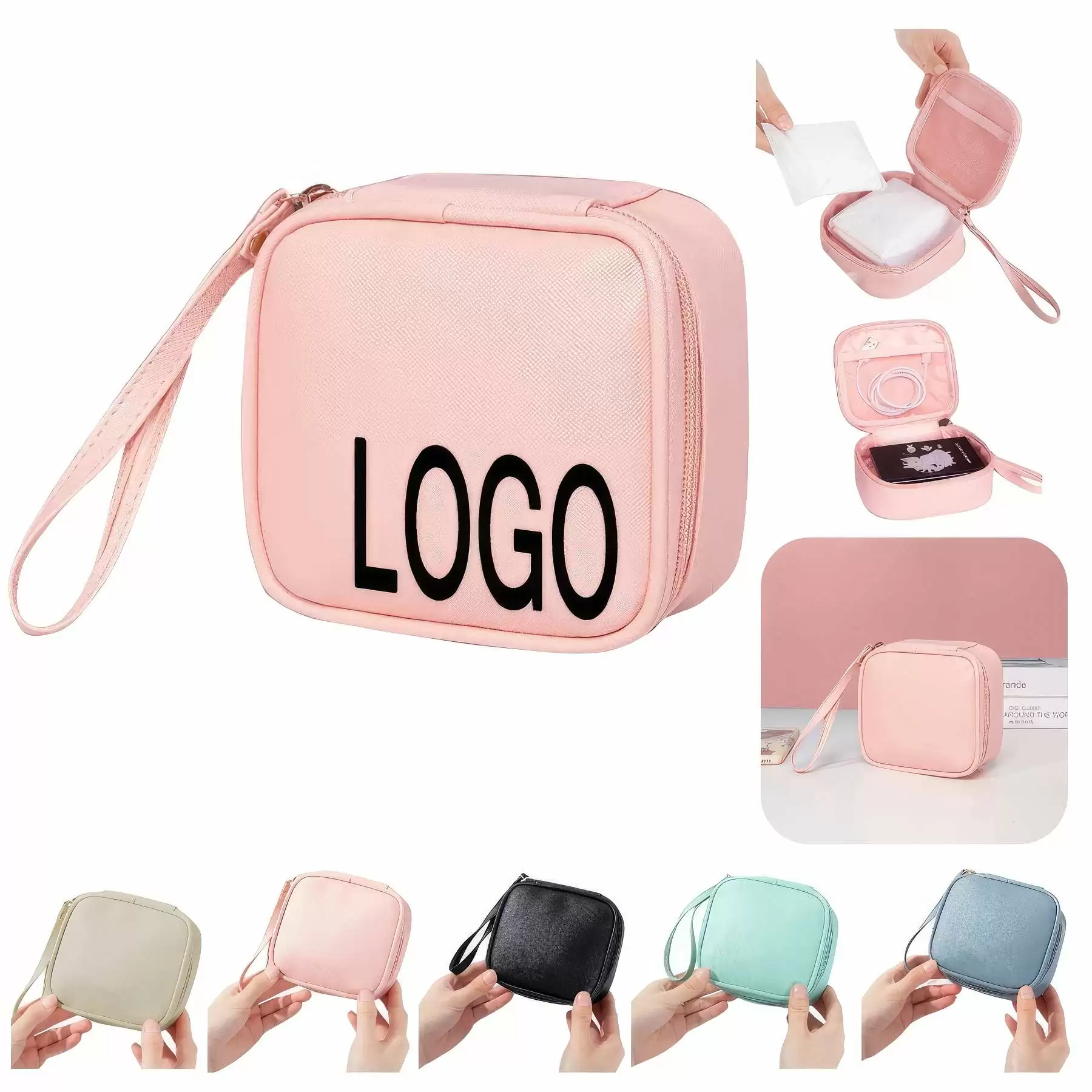 Custom Lipstick Tampon & Earbud Travel Cosmetic Pouch Bag