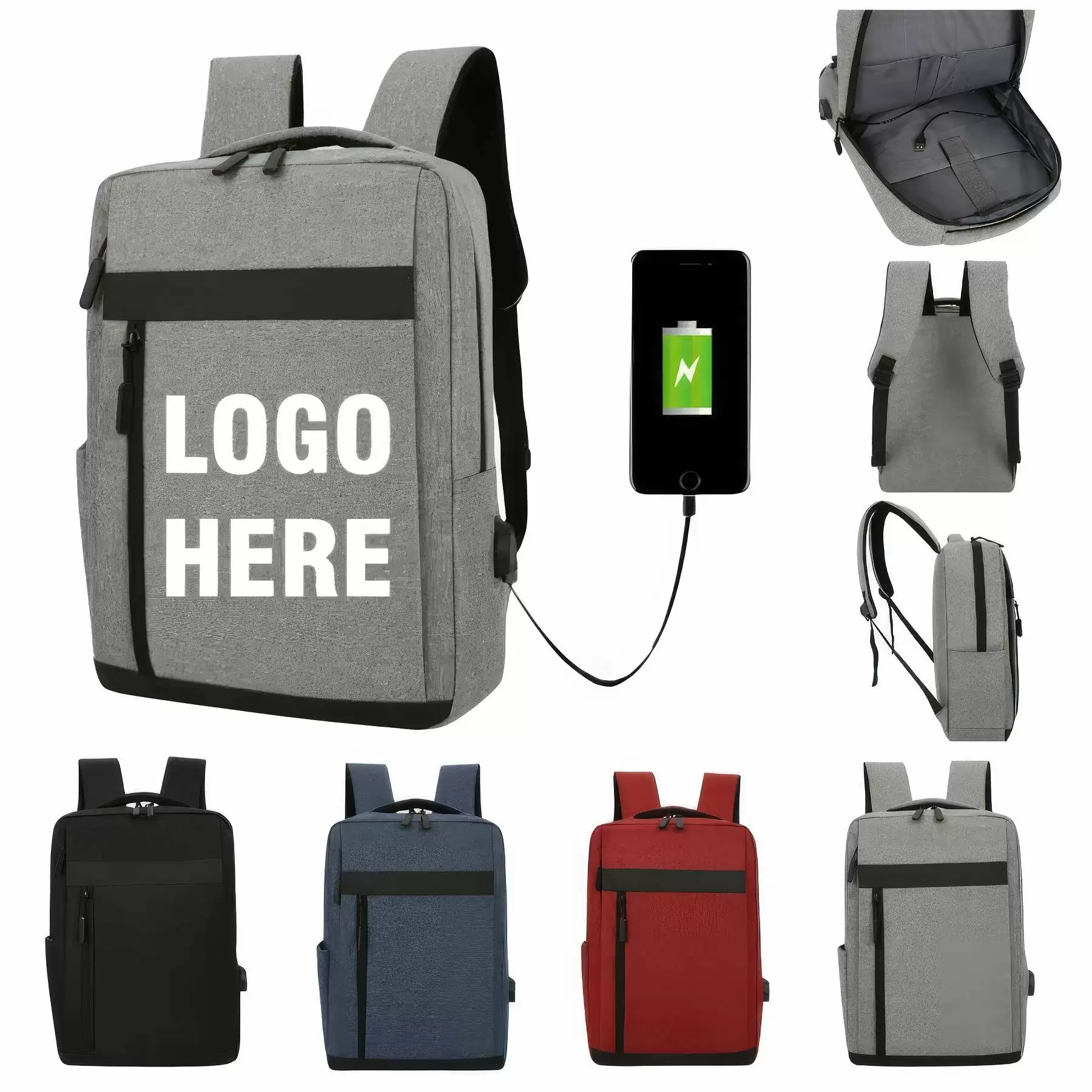 Custom Laptops Backpack with USB Charging Port