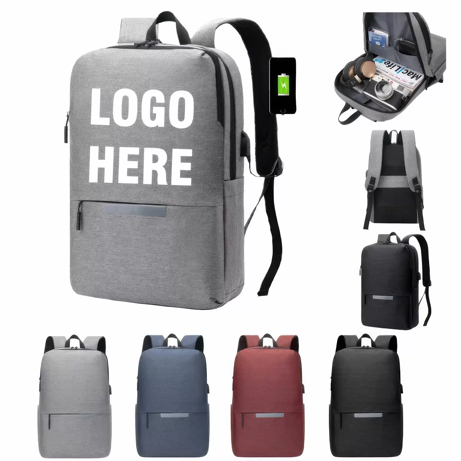Custom Laptops Backpack with USB Charging Port
