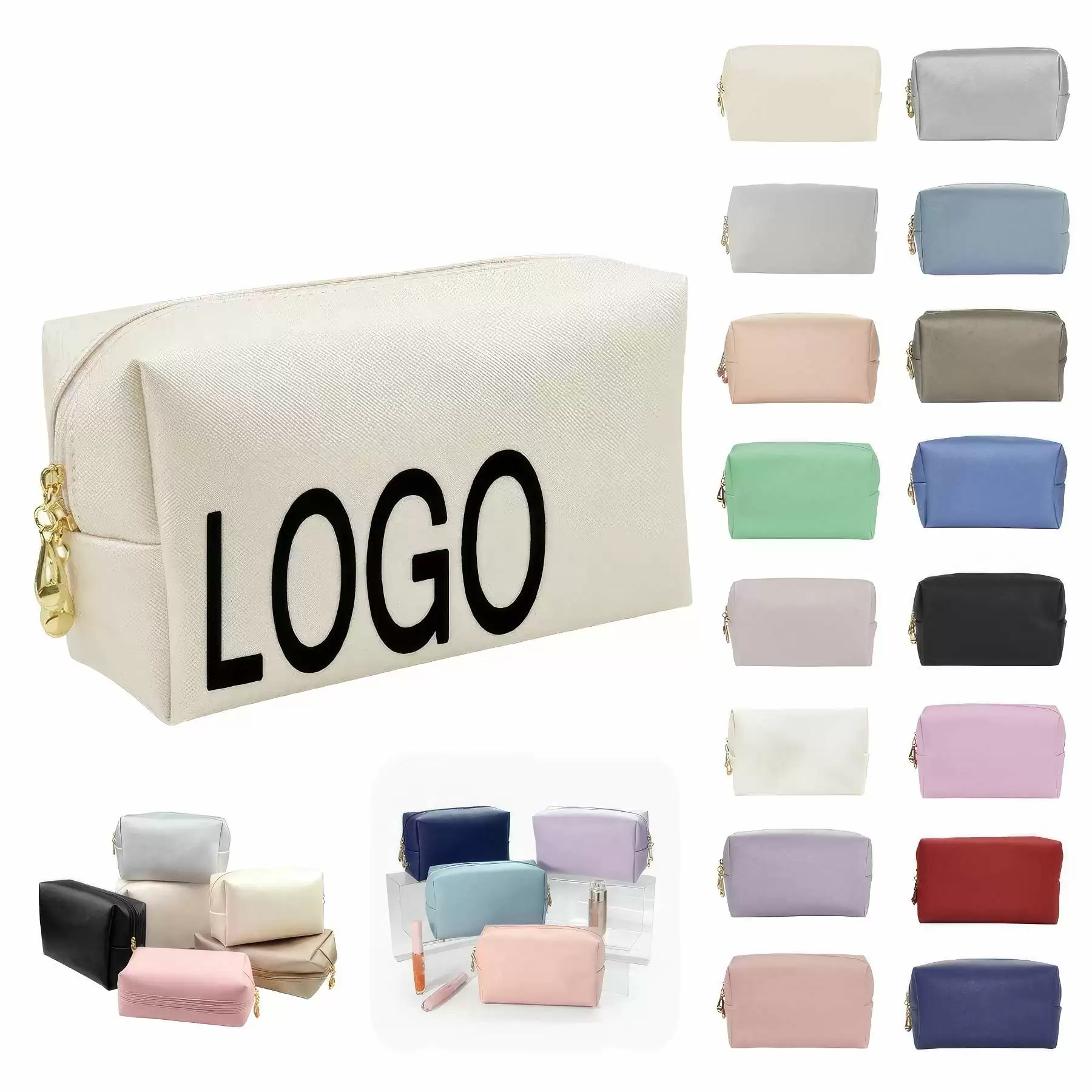 Custom Travel Makeup Organizer Pouch & Cosmetic Toiletry Bag