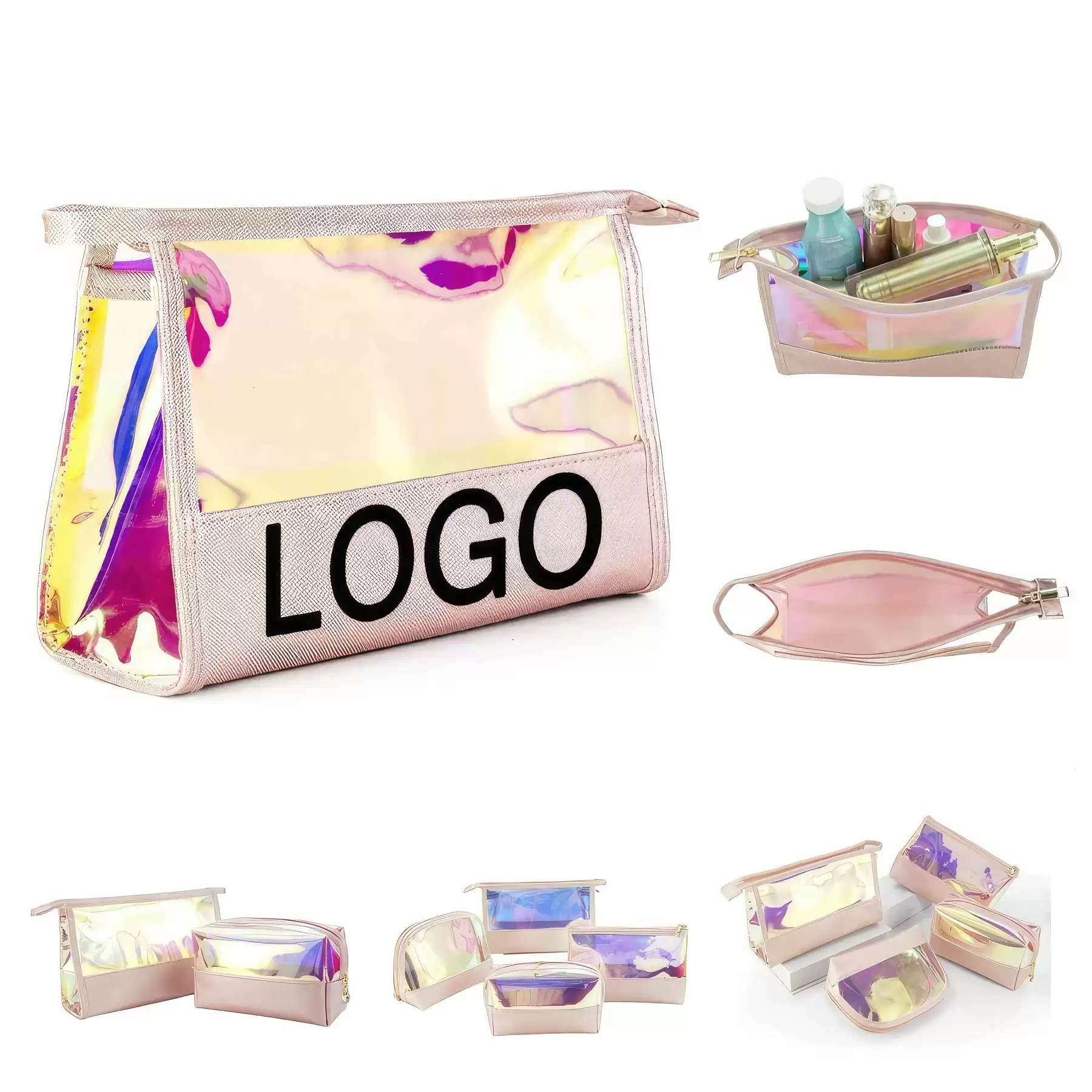 TPU Travel Makeup Organizer Pouch & Cosmetic Toiletry Bag