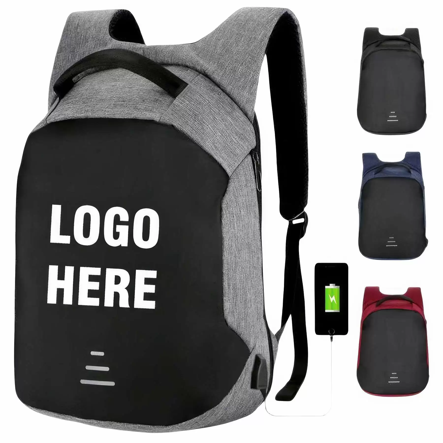 Custom Waterproof Laptop Backpack with USB Charging Port