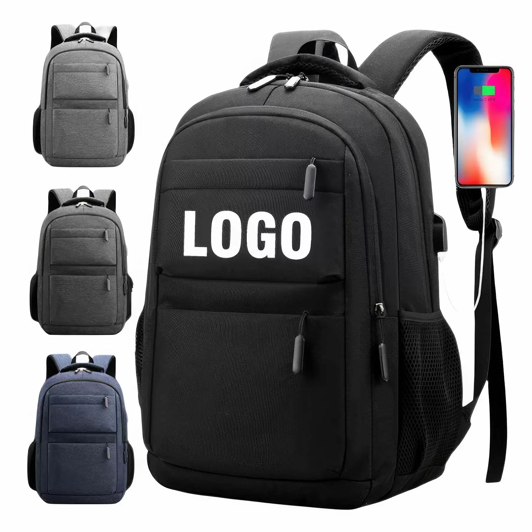 Custom Waterproof Laptop Backpack with USB Charging Port