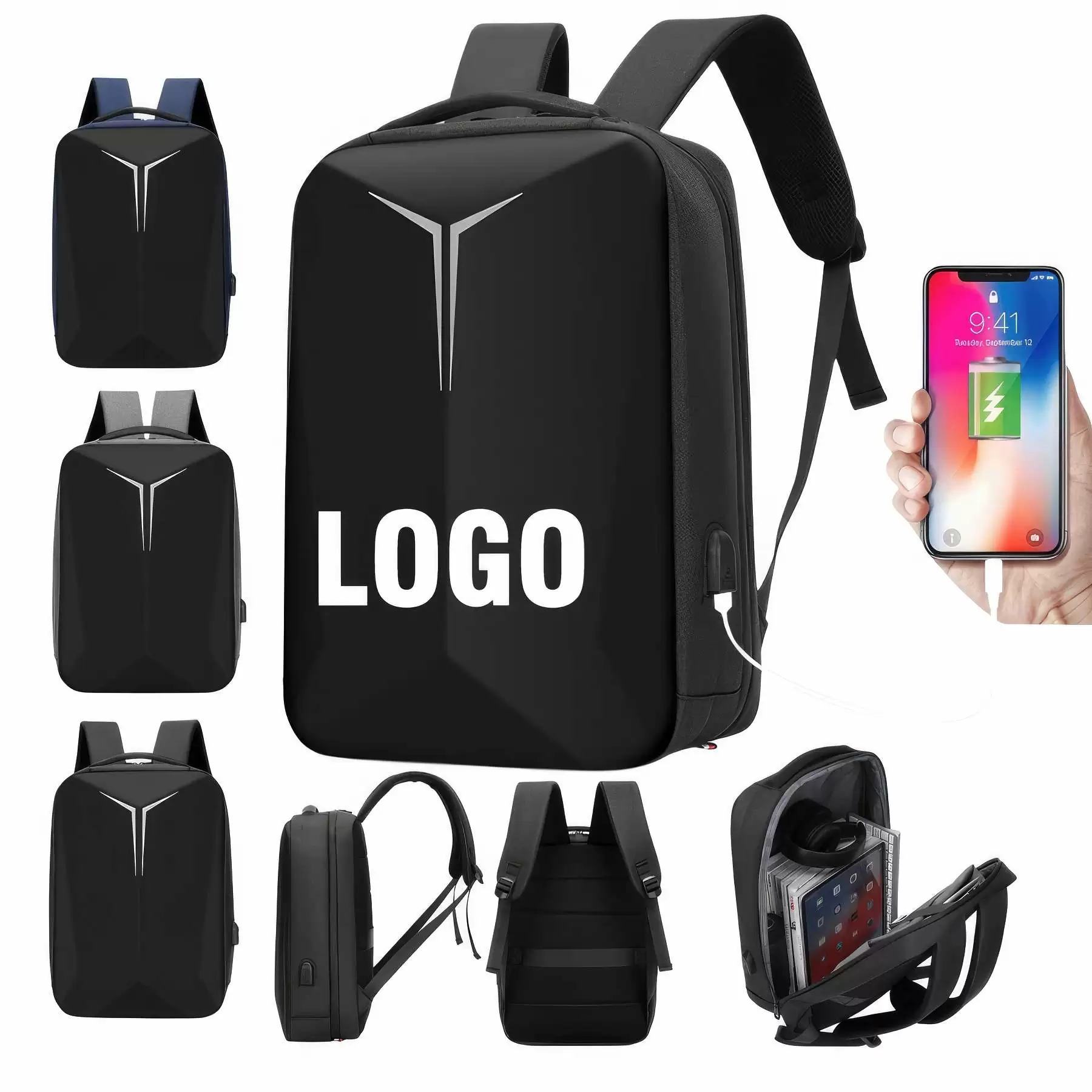 Custom Business Laptops Backpack with USB Charging Port