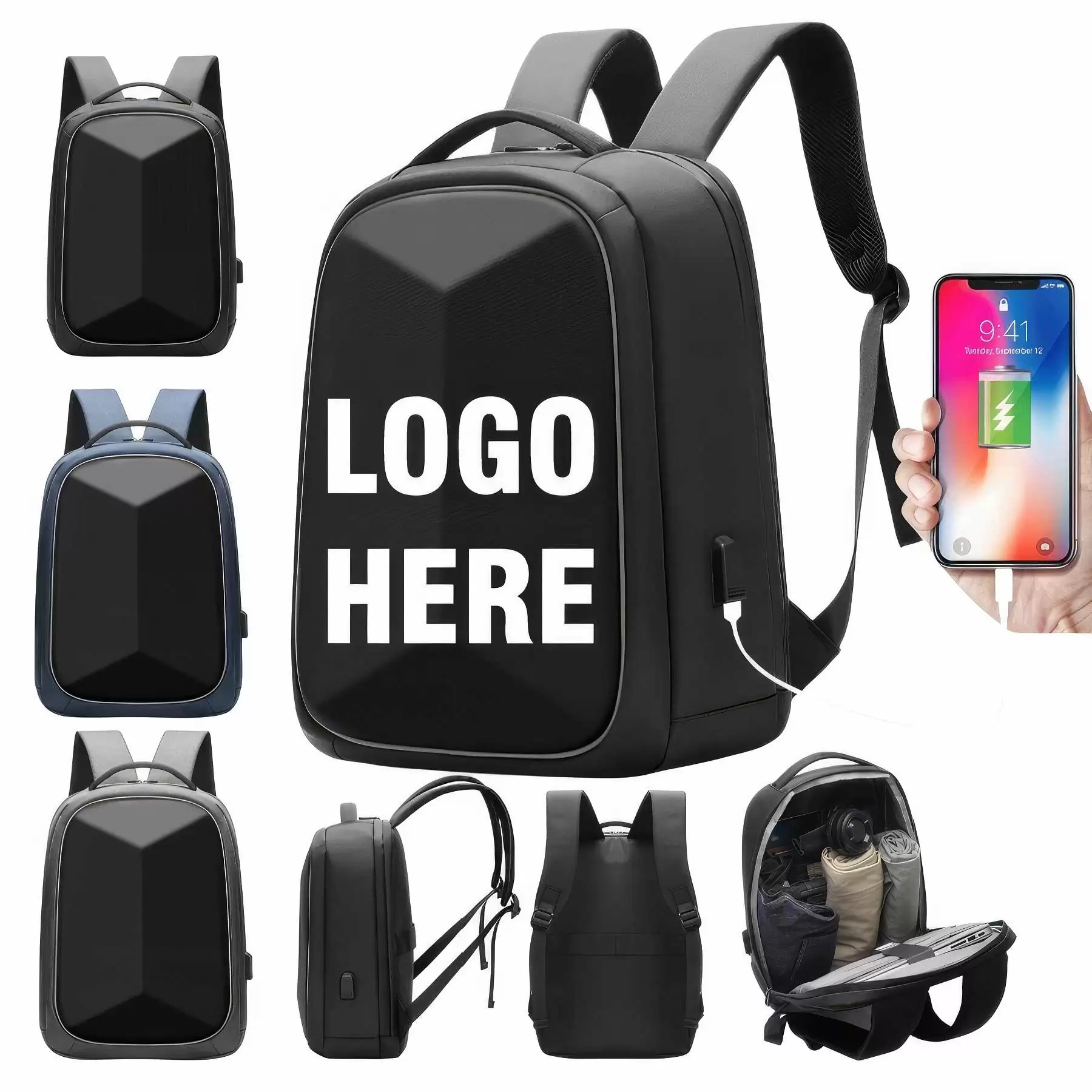 Custom Business Laptops Backpack with USB Charging Port