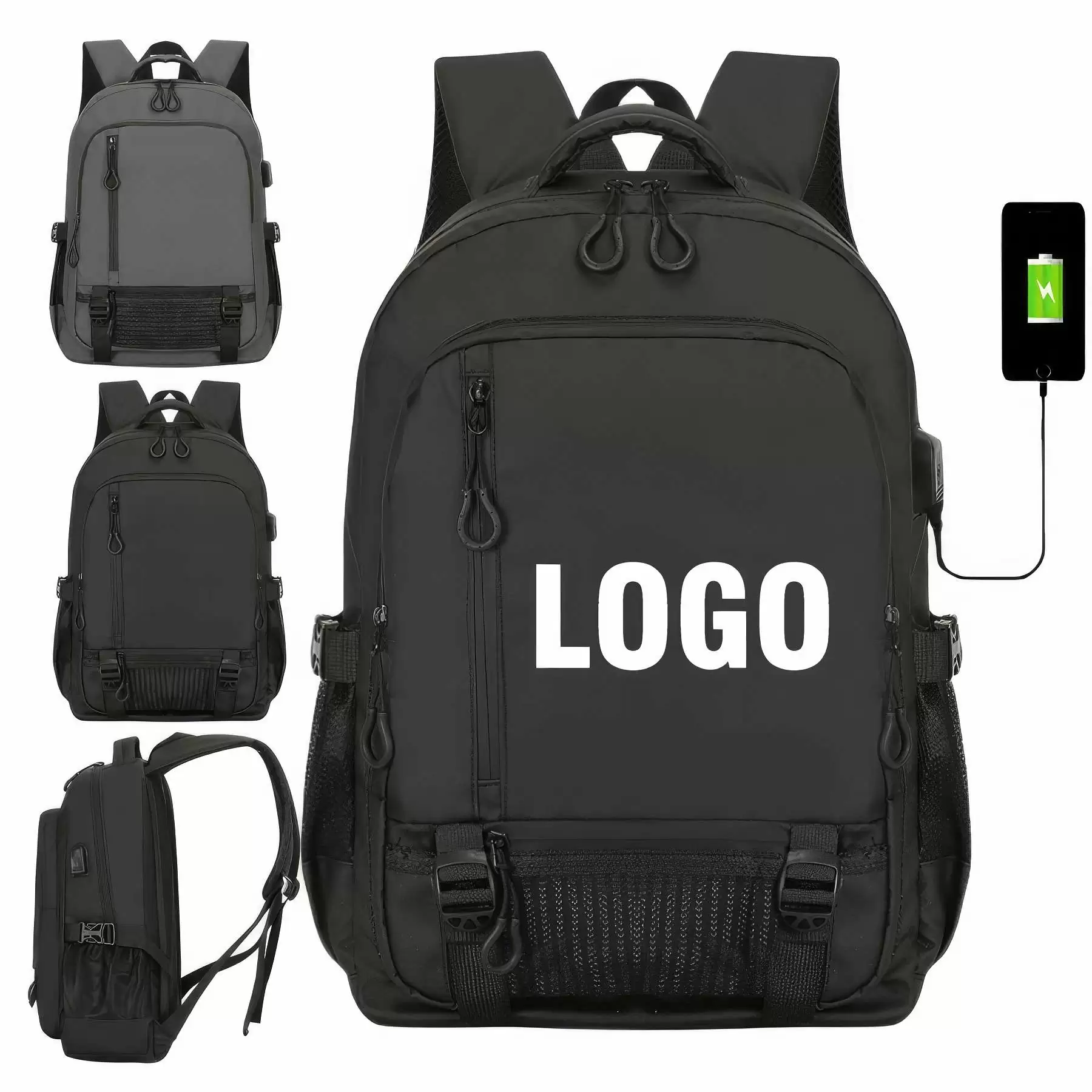 Custom Waterproof Laptop Backpack with USB Charging Port