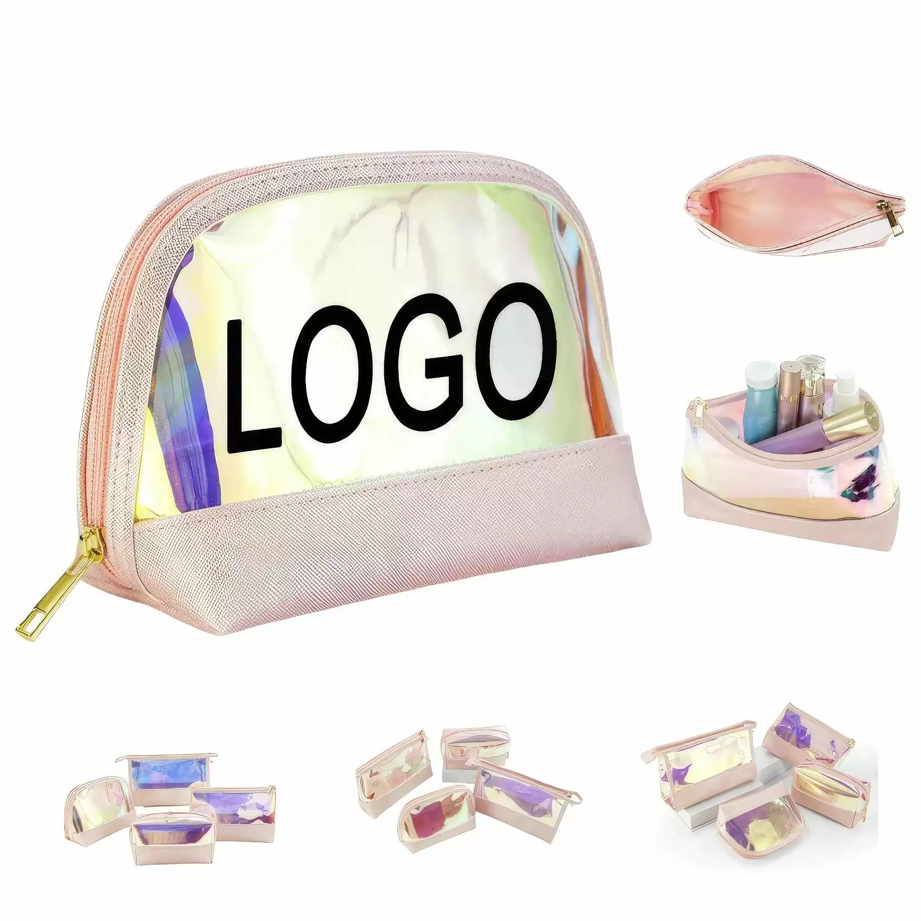 TPU Travel Makeup Organizer Pouch & Cosmetic Toiletry Bag