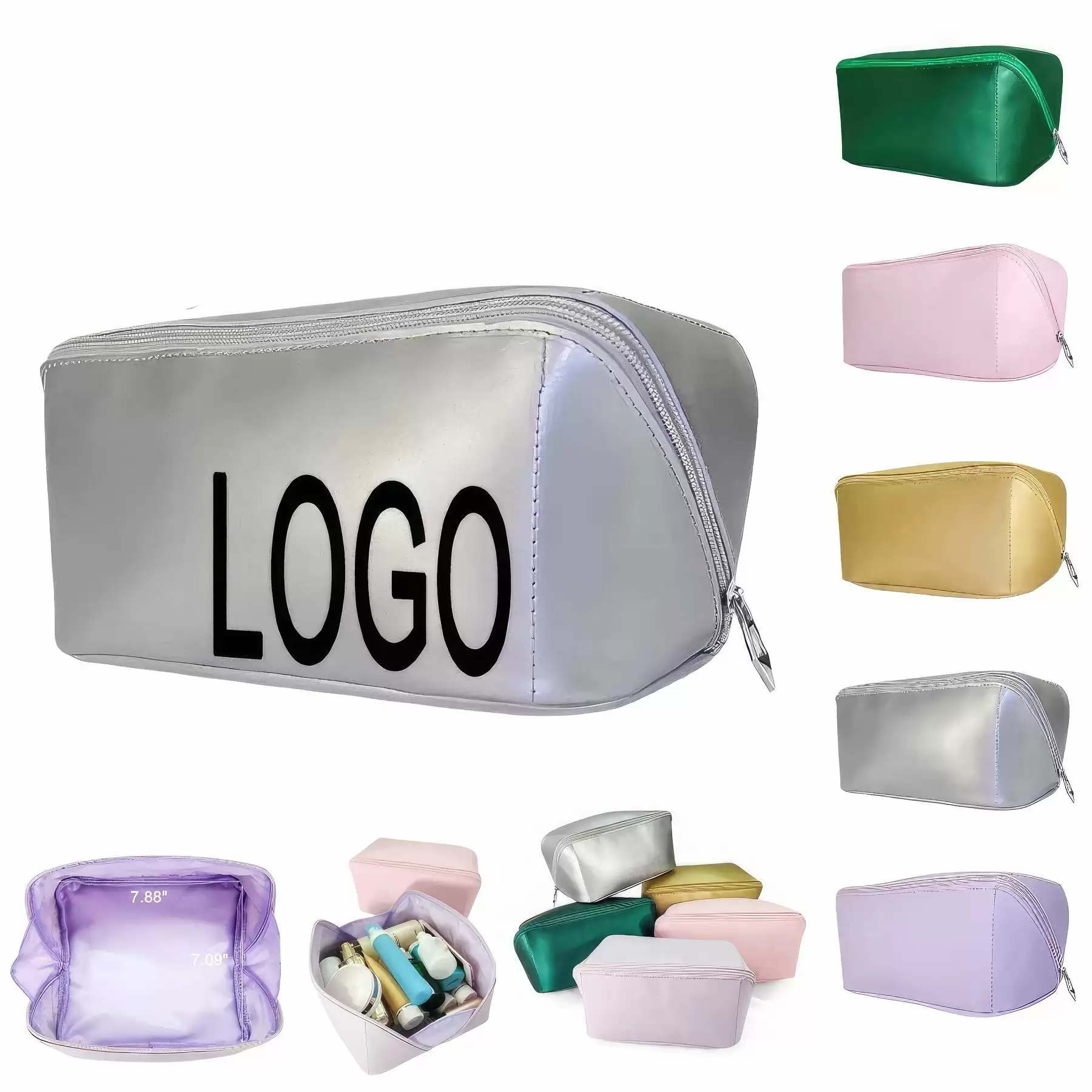 Custom Travel Makeup Organizer Pouch & Cosmetic Toiletry Bag