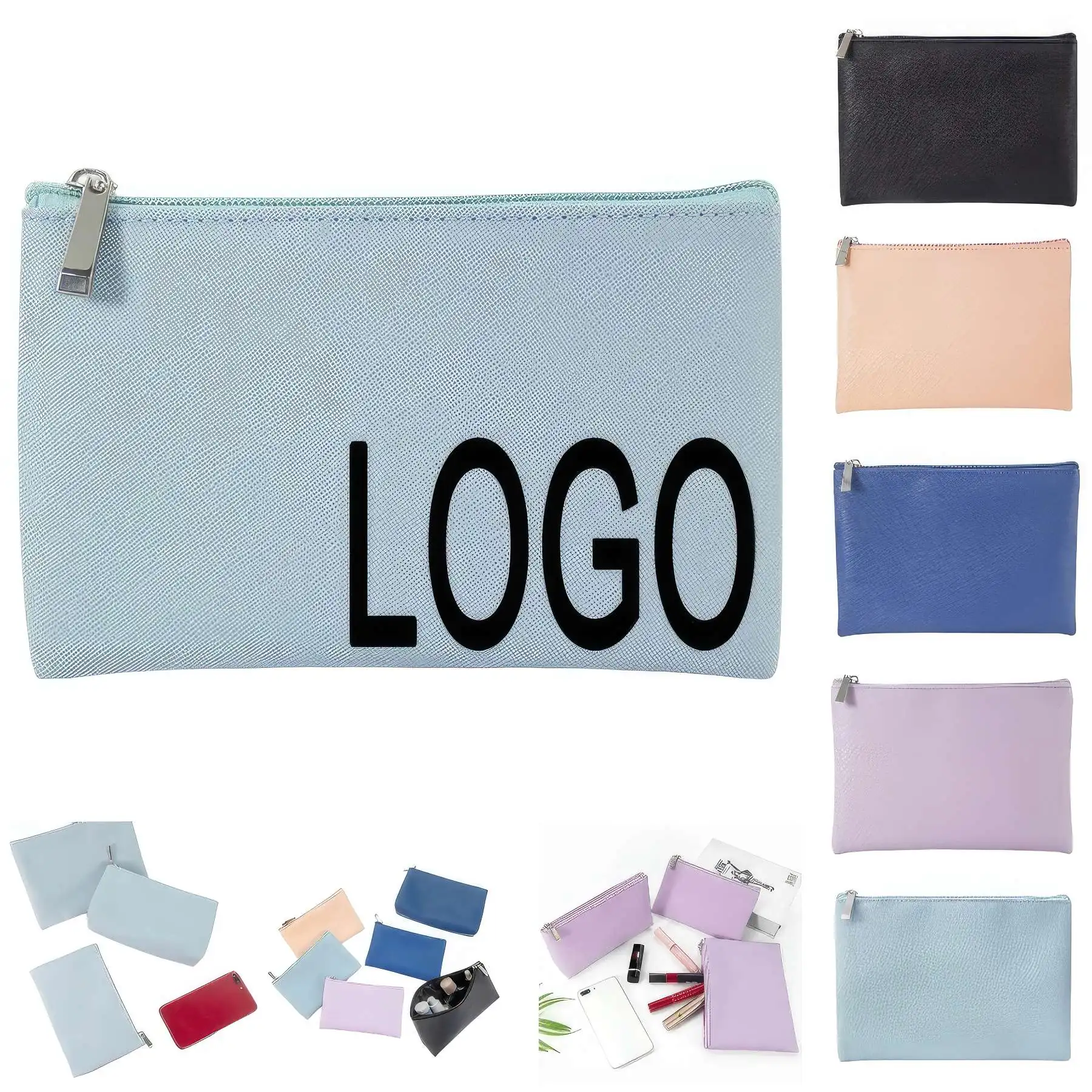 Custom Travel Makeup Organizer Pouch & Cosmetic Toiletry Bag: L