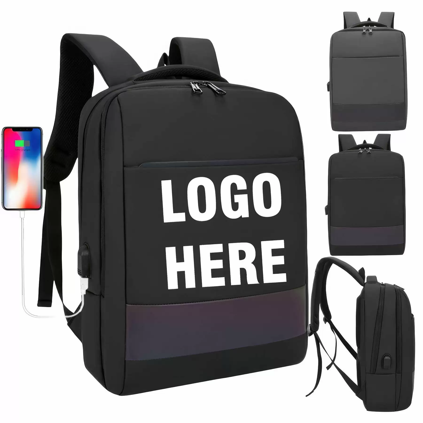 Custom Waterproof Laptop Backpack with USB Charging Port