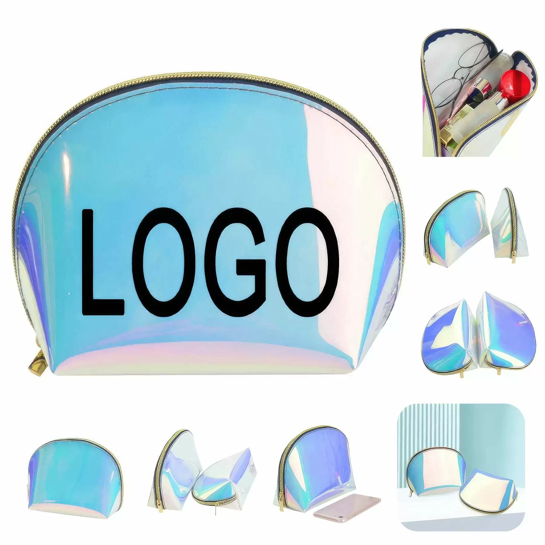 TPU Travel Makeup Organizer Pouch & Cosmetic Toiletry Bag