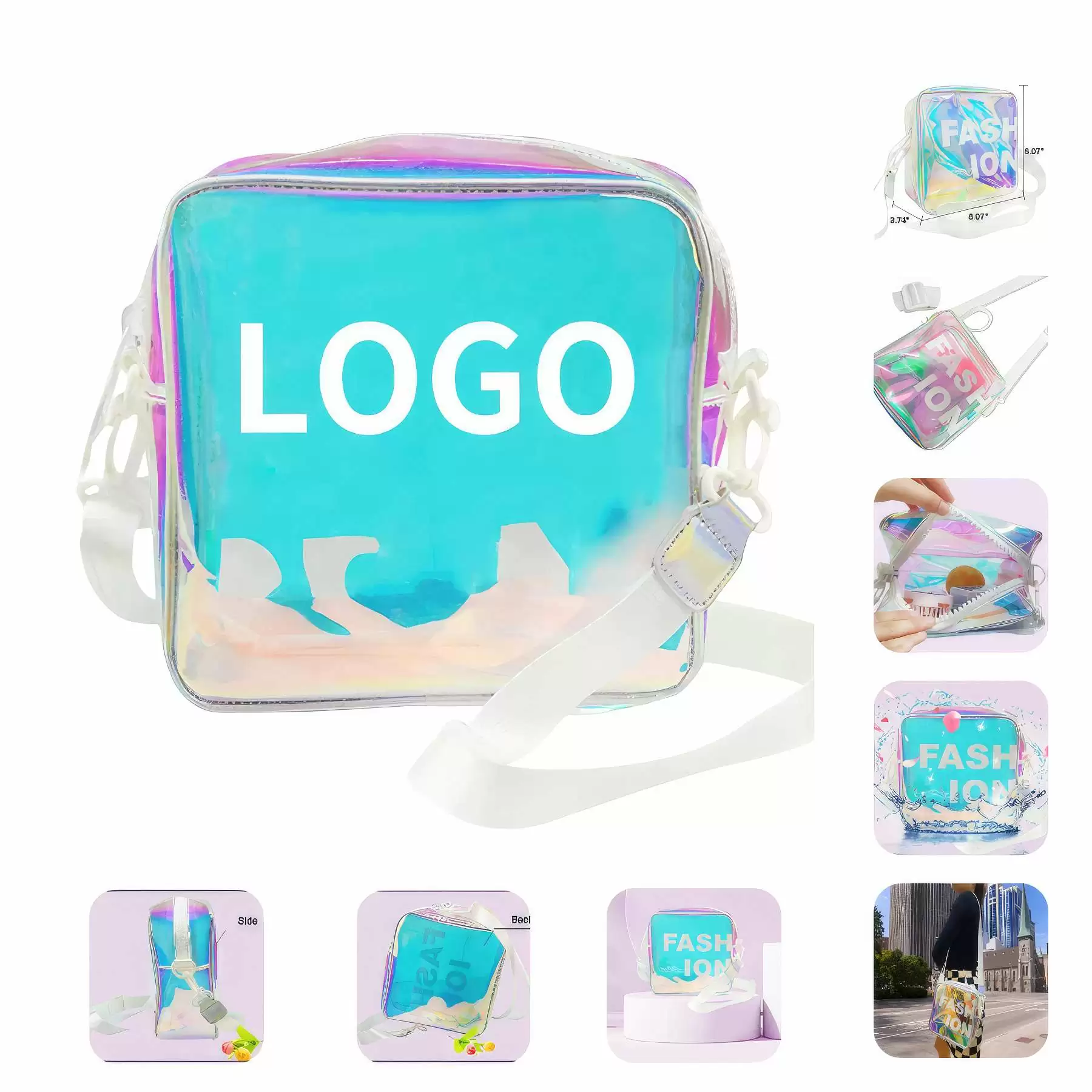 TPU Adjustable Outdoor Shopping Waterproof Shoulder Bag