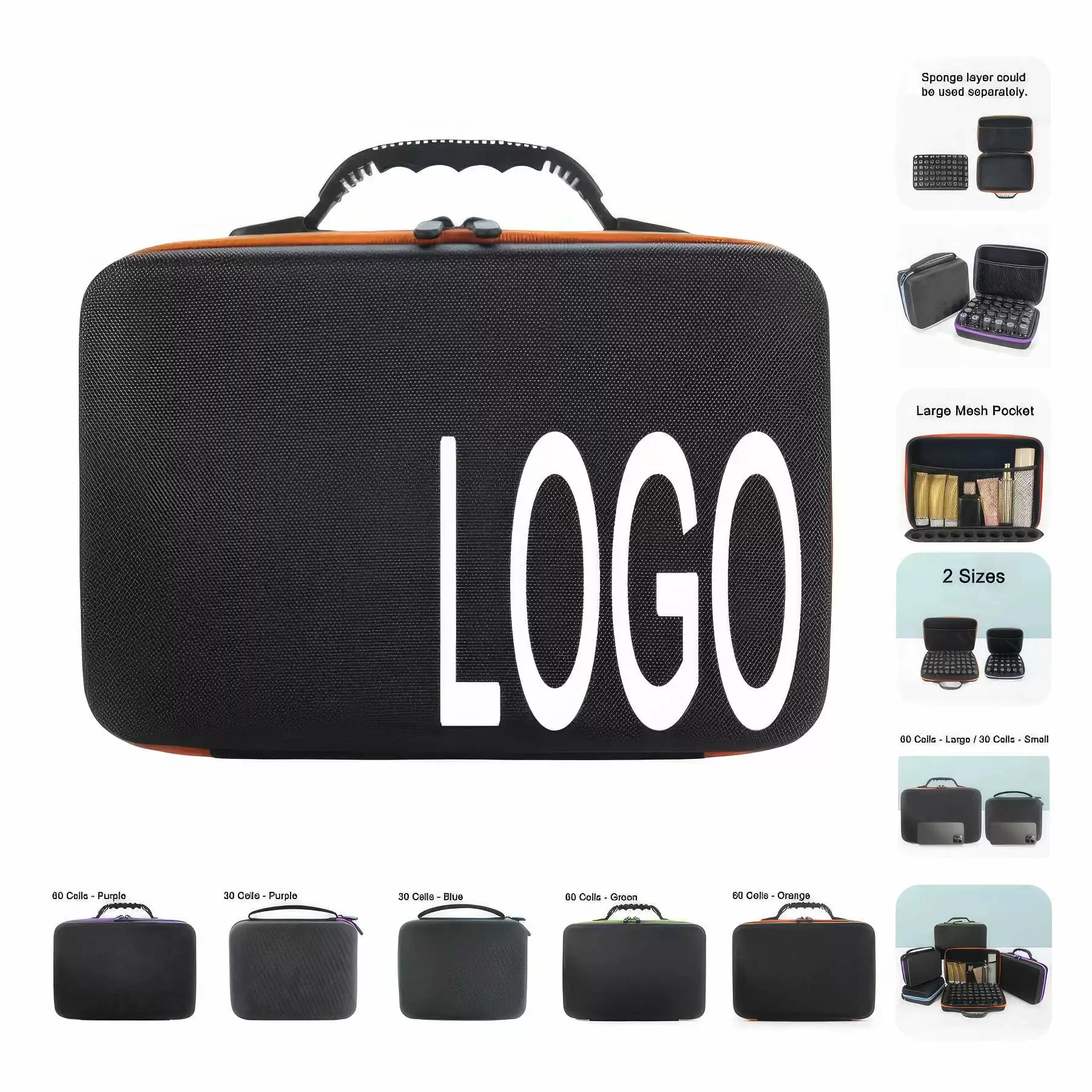 EVA 30/60 Cells 0.3 OZ. Essential Oil Organizer Storage Bag L