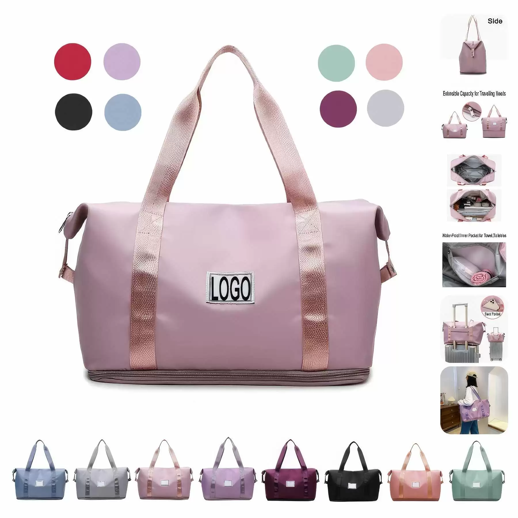 Travel Sports Tote Handbag & Overnight Weekender Duffel Bag