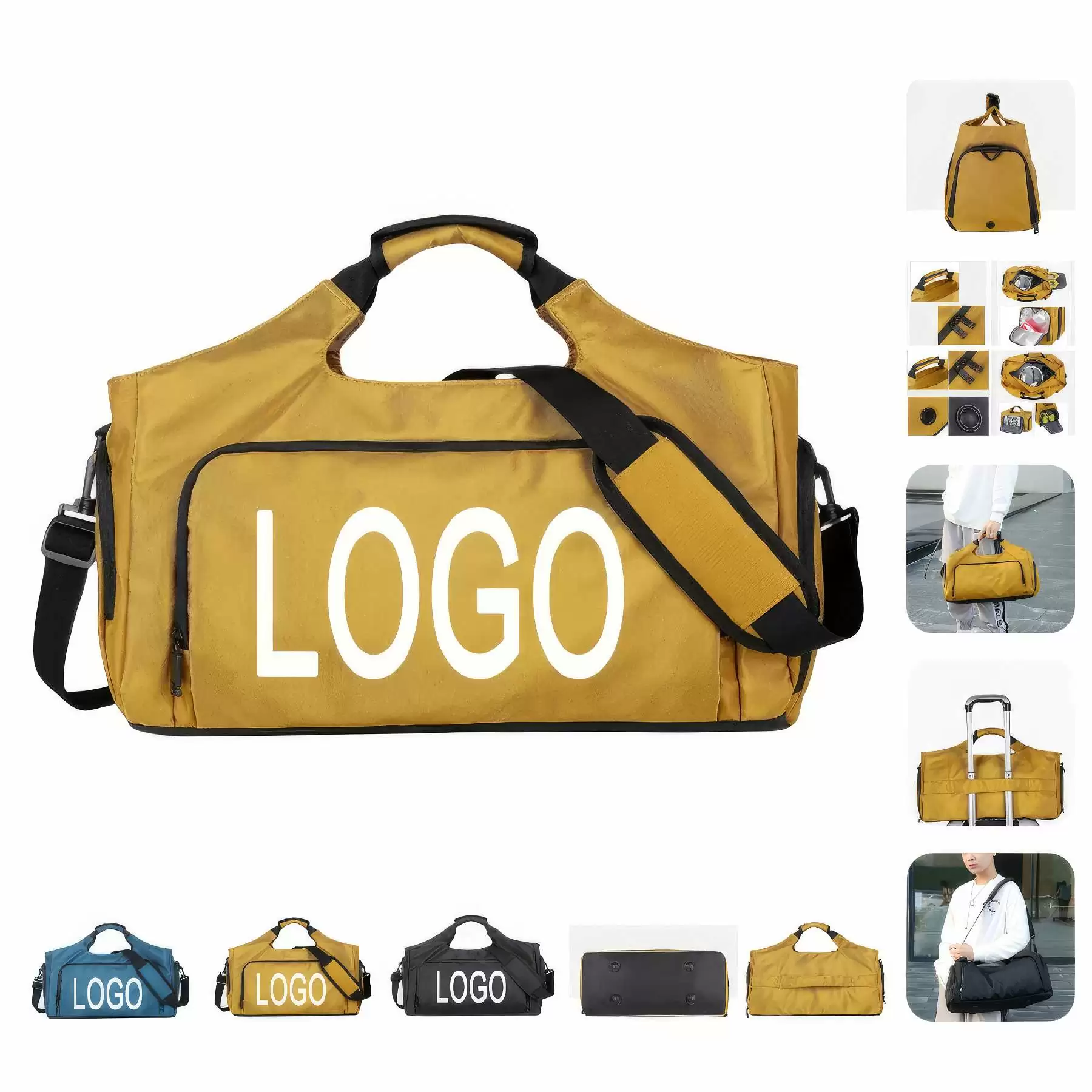 Travel Sports Tote Handbag & Yoga Gym Weekender Duffel Bag