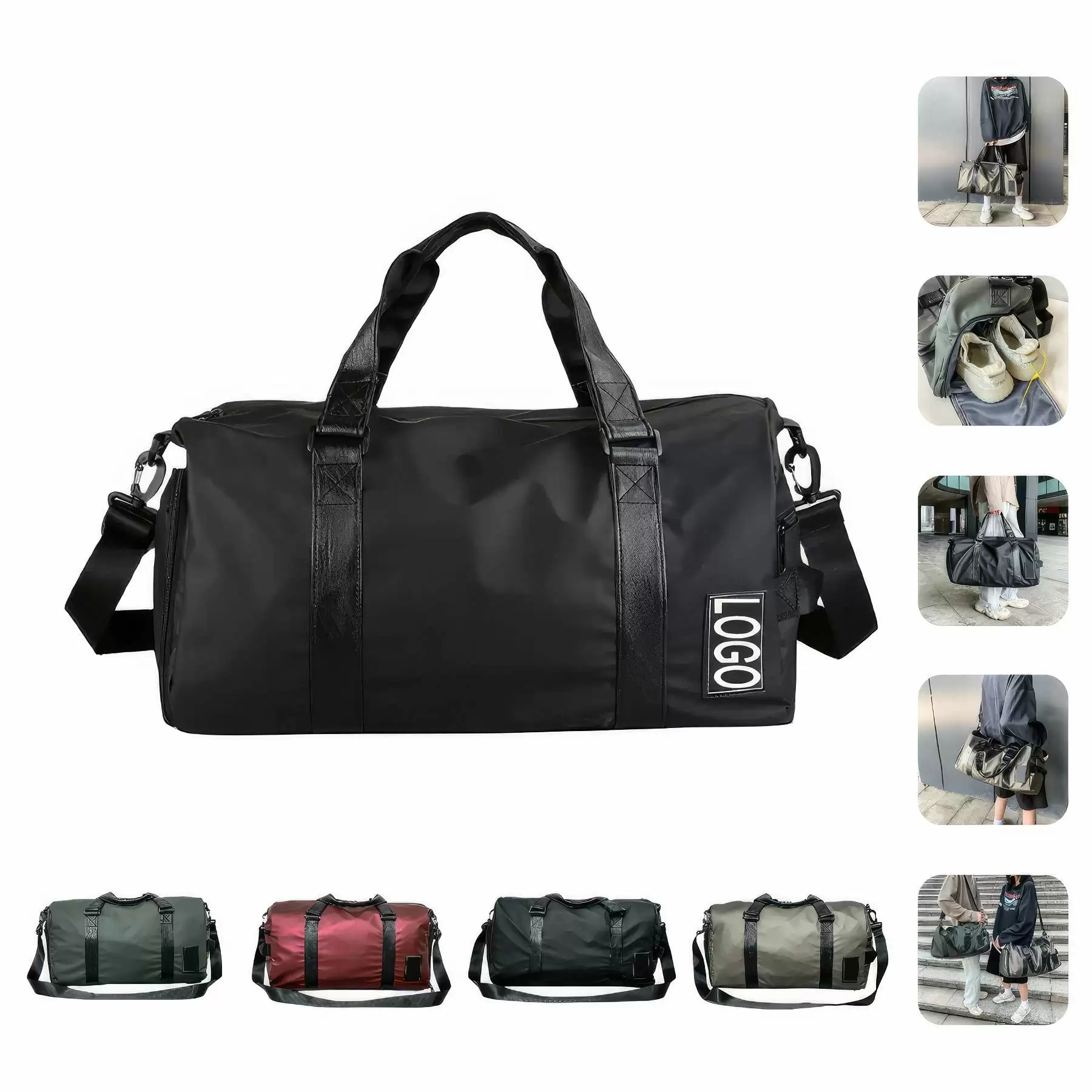 Travel Sports Tote Handbag & Yoga Gym Weekender Duffel Bag