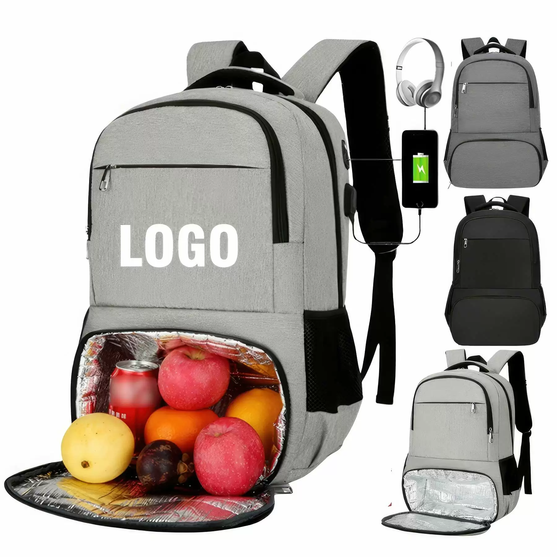 Custom Insulated Cooler Backpacks with USB Port